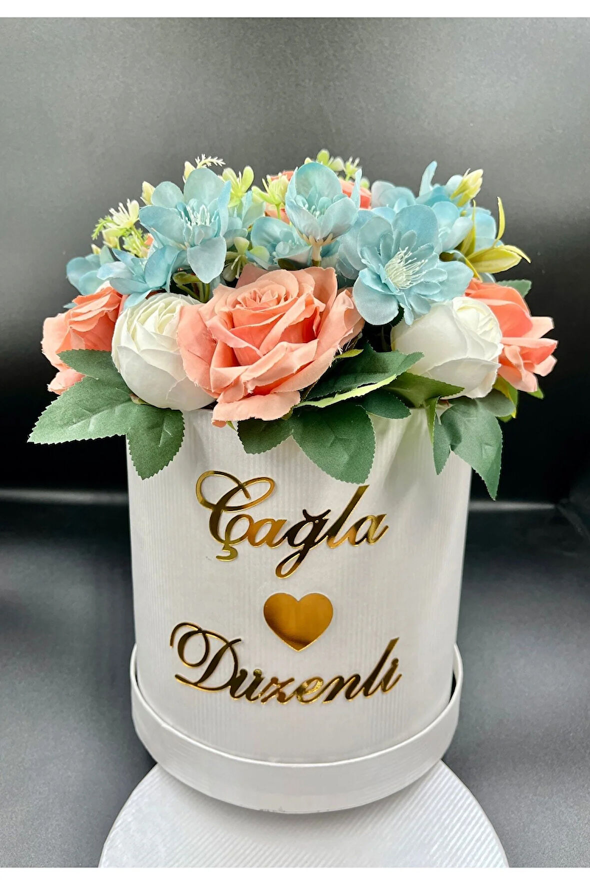 Silindir Kutuda İsteme Çiçeği Söz Çiçeği Gelin Çiçeği Gelin Çiçeği