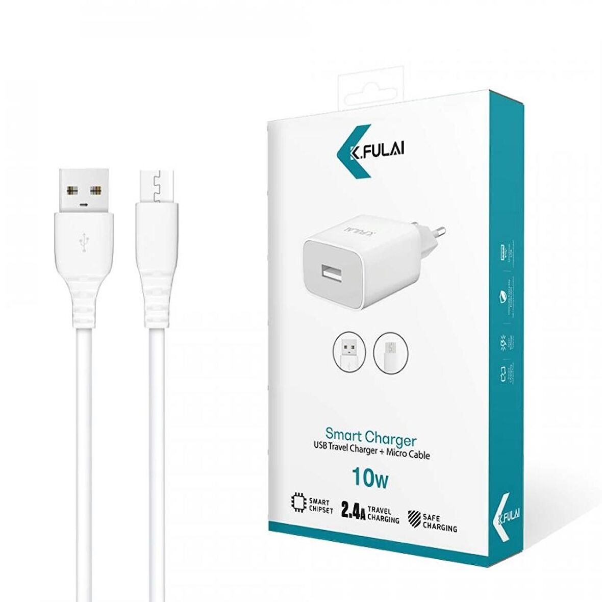 K.Fulai KA-01M 10W Şarj Adaptörü + Micro USB Kablo