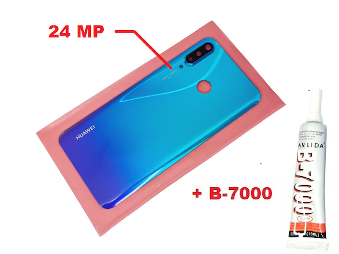 Huawei Uyumlu P30 Lite Arka Kapak (Kamera Lensli 24 MP CAM+B-7000) MAVİ