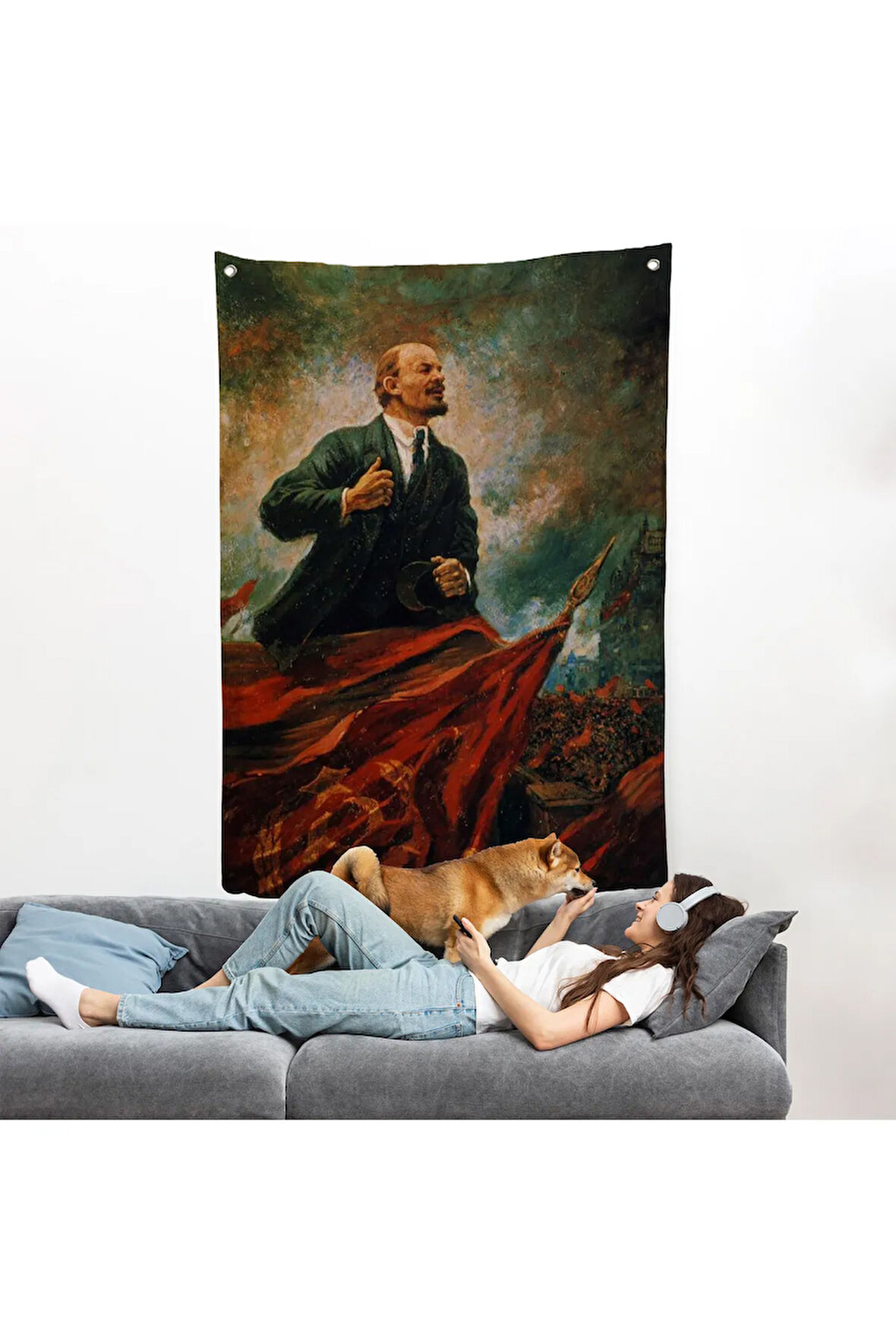 Sovyet lideri Vladimir Lenin Duvar Örtüsü-7677