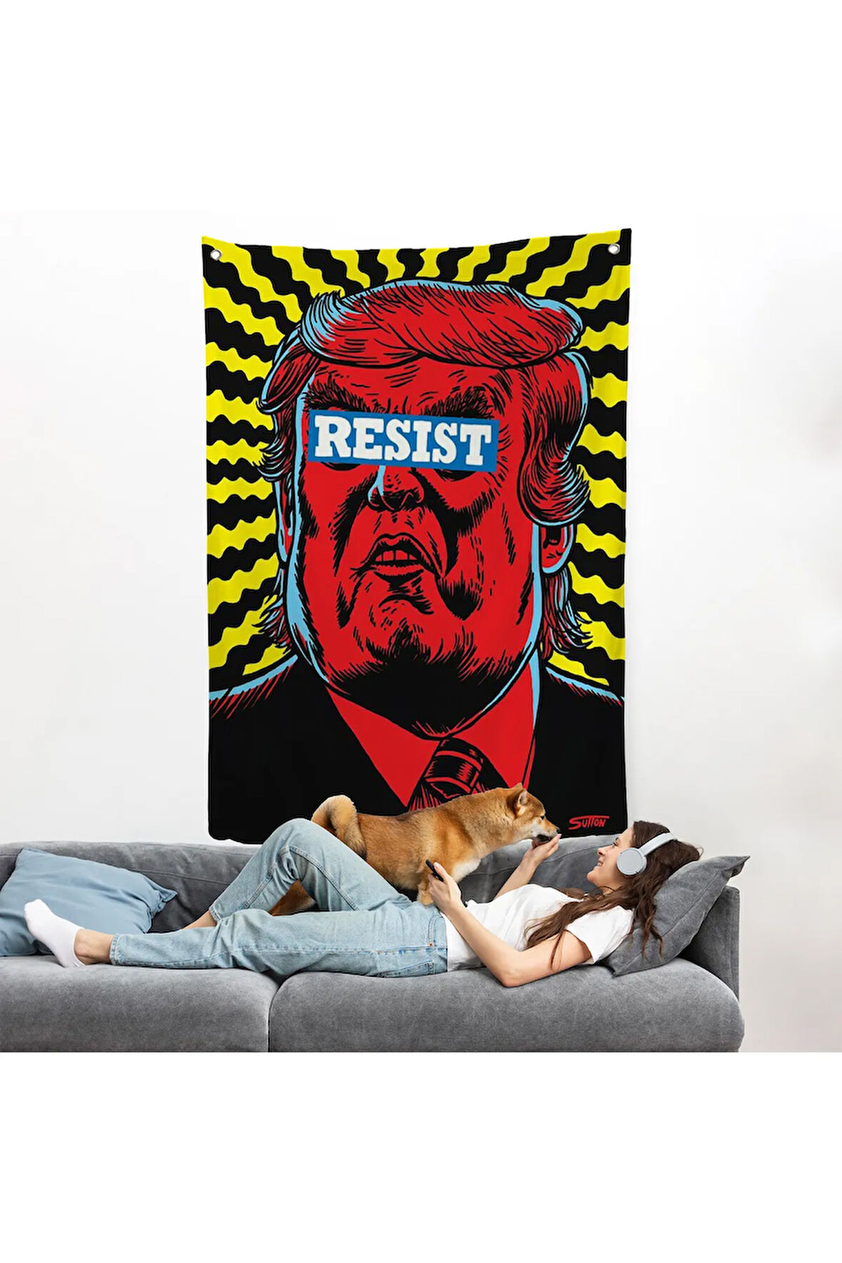 Irkçı Donald Trump Racism Duvar Örtüsü-7679