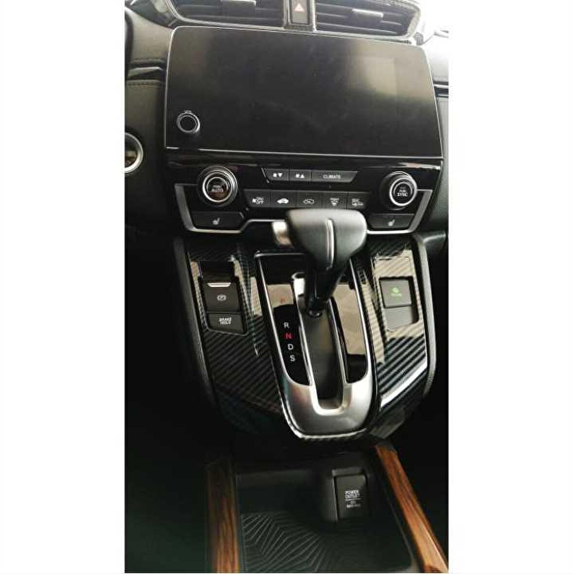 Honda crv uyumlu vites konsol kaplaması karbon 2018+