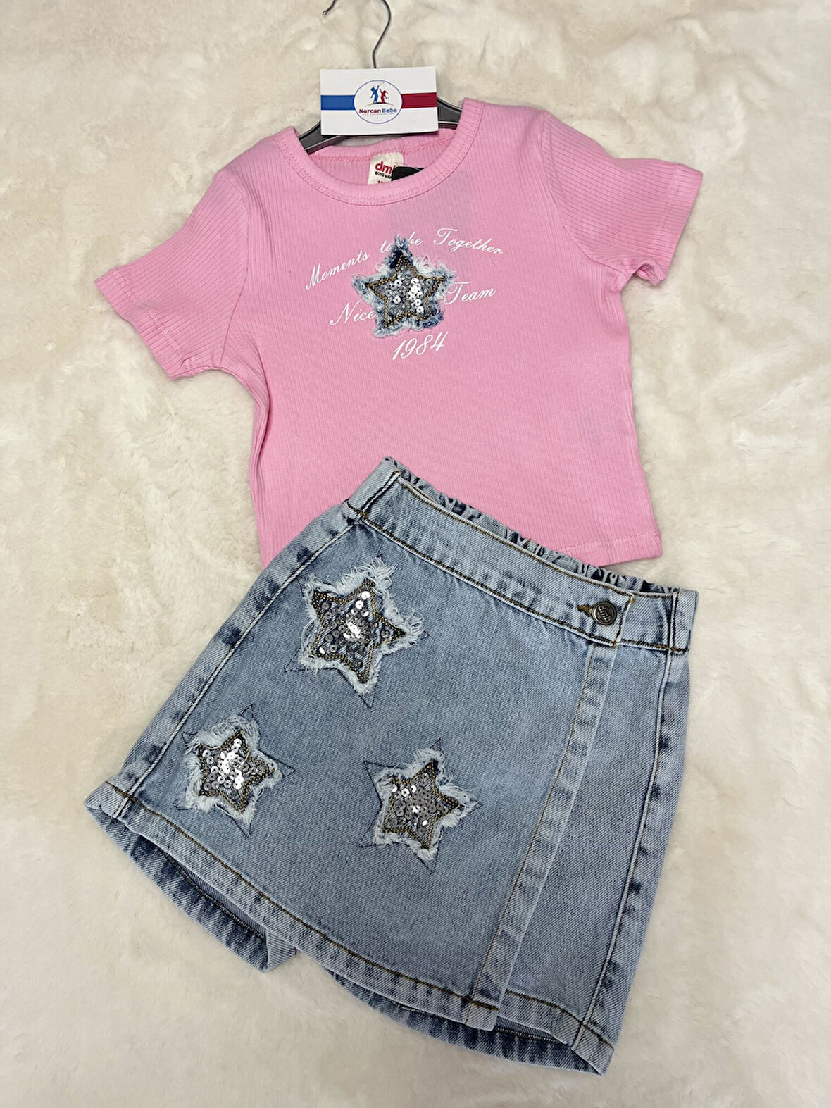 Yıldızlı Şort Etekli Fitilli Badili Takım