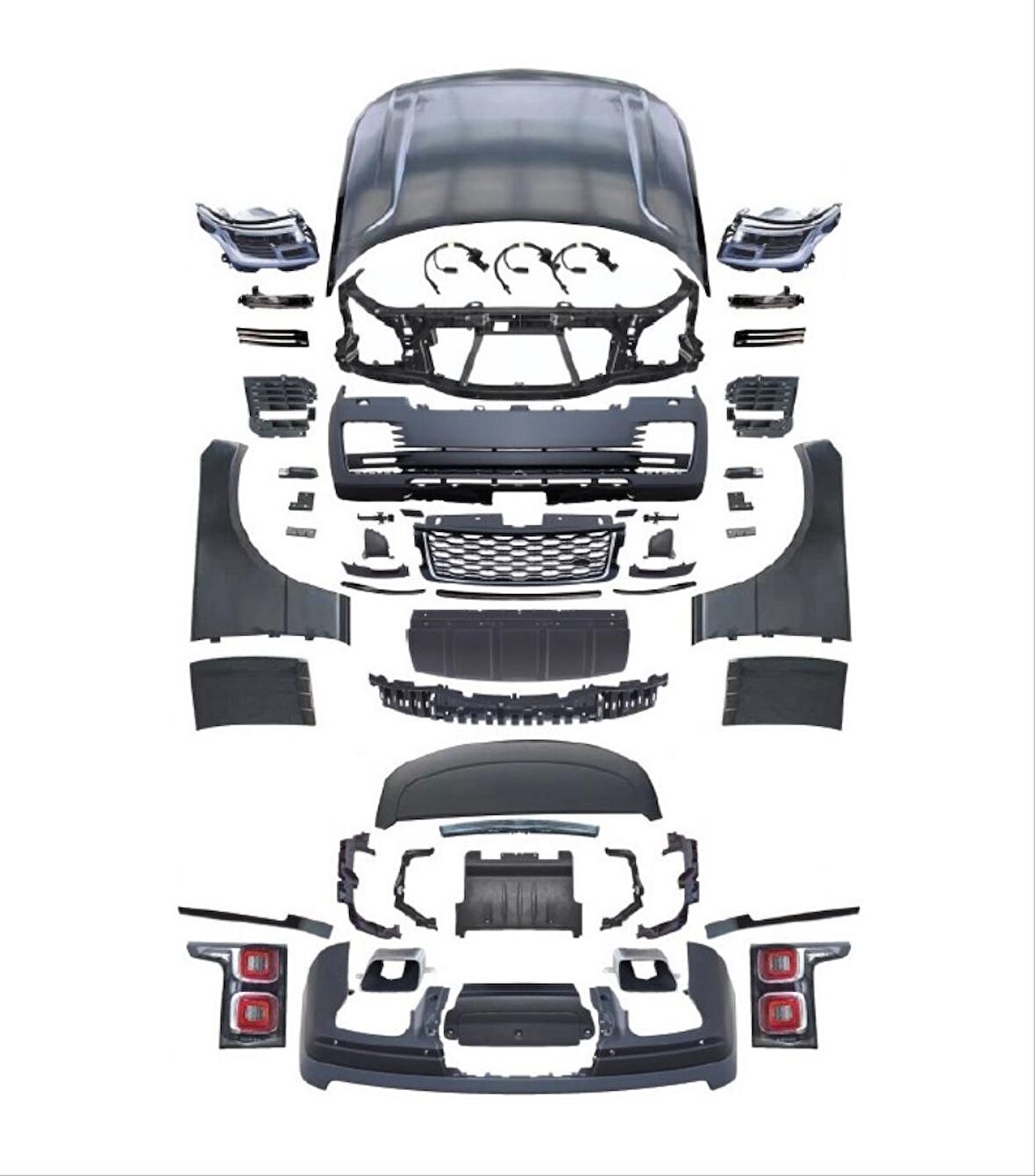 Lr range rover vogue 2018+ dönüşüm body kit seti 2002 / 2011