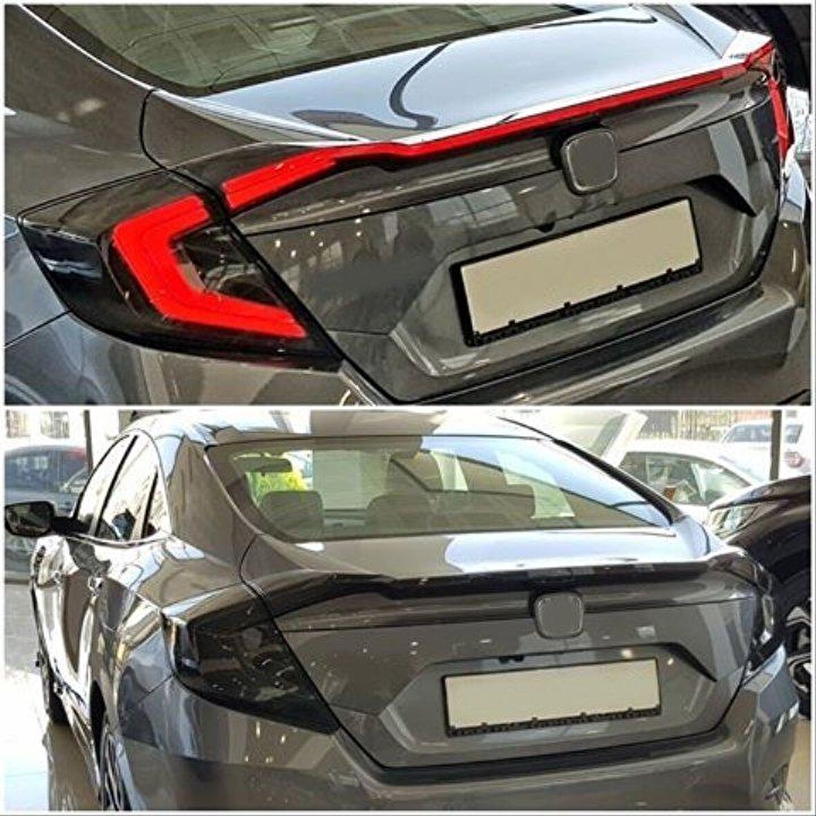 Honda civic fc5 uyumlu hareketli sinyalli led stop ve spoiler takımı smoke 2016-20