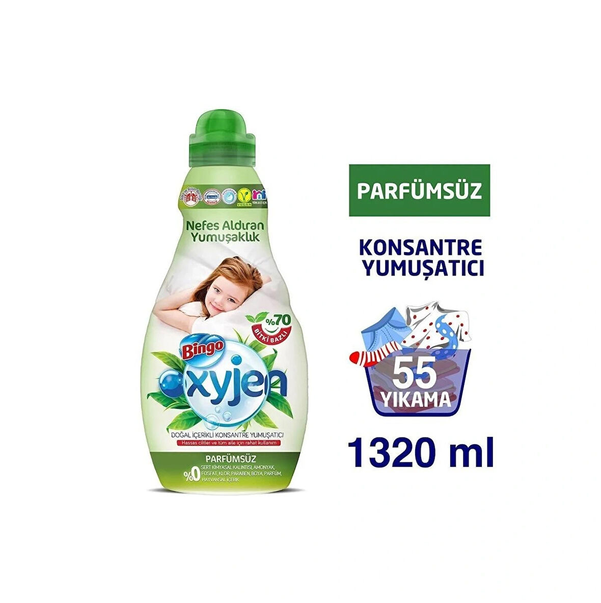 Bingo Oxyjen Konsantre Yumuşatıcı 1320 ml Parfümsüz