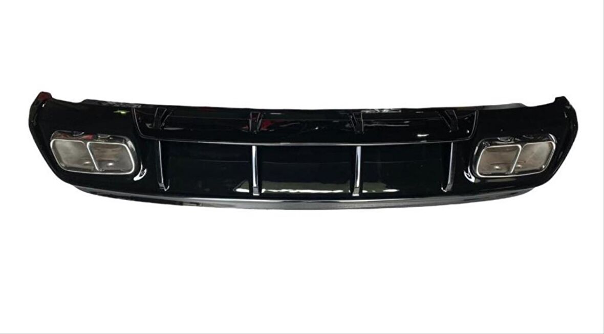 MERCEDES W176 16-18  A45 DIFÜZÖR   & EGZOZ SETI (PARLAK SIYAH) - SILVER EGZOZ ILE (AMG PAKET İÇİN )