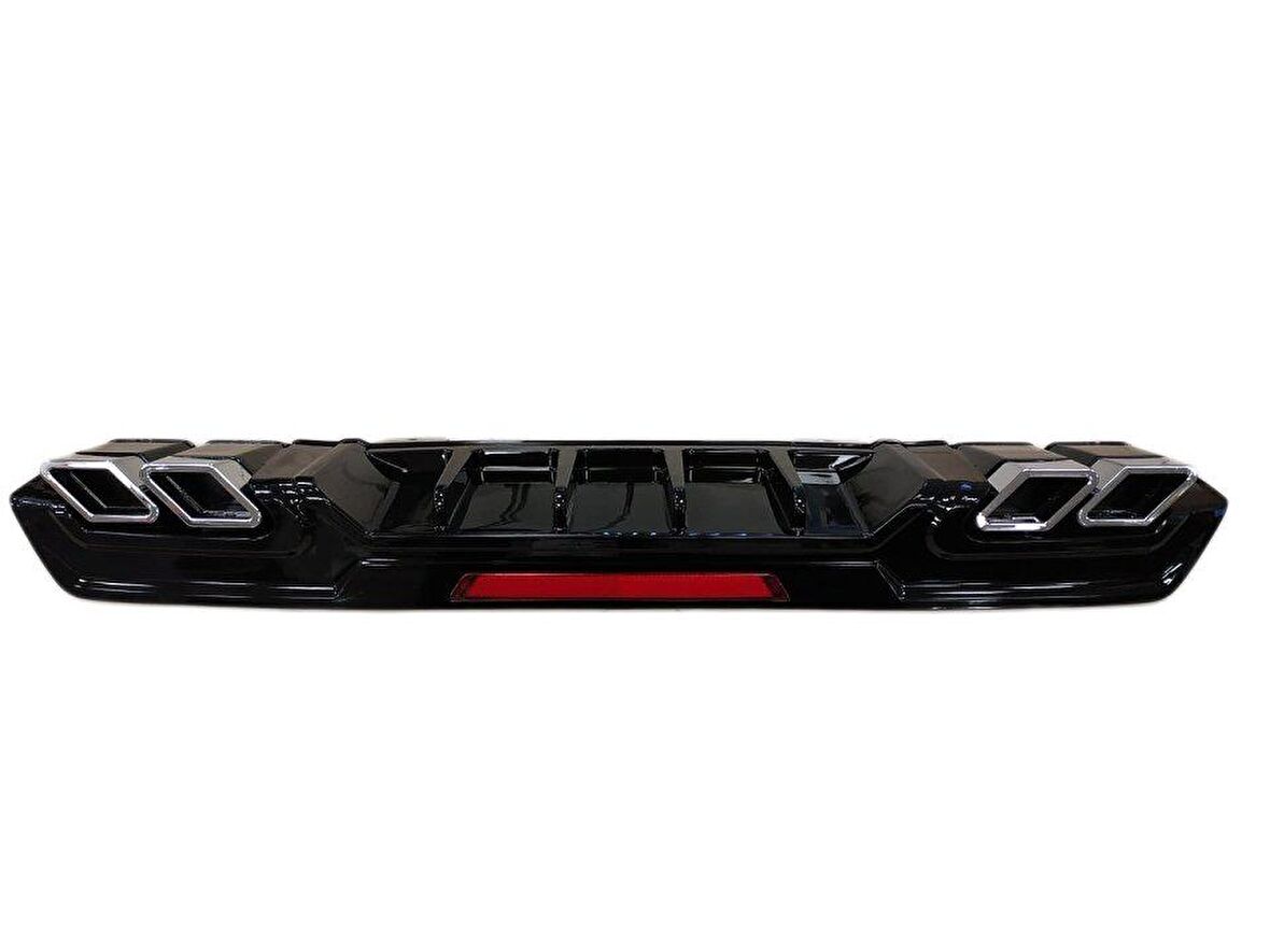 honda civic fc5 uyumlu difüzör kare egzoz parlak siyah  2016-2020