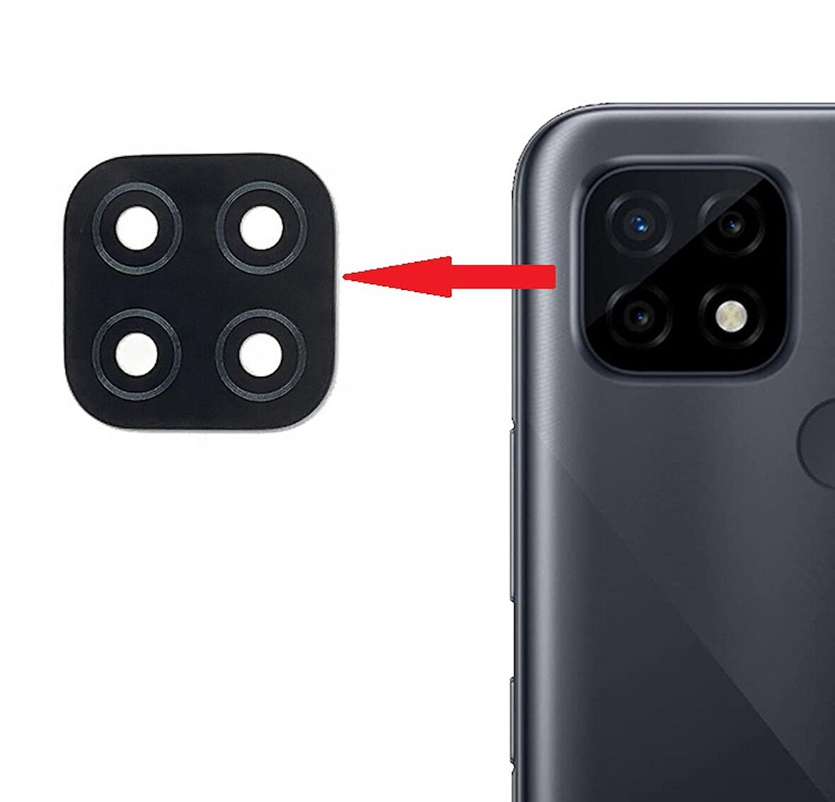Realme C21 Kamera Lensi Camı RMX3201