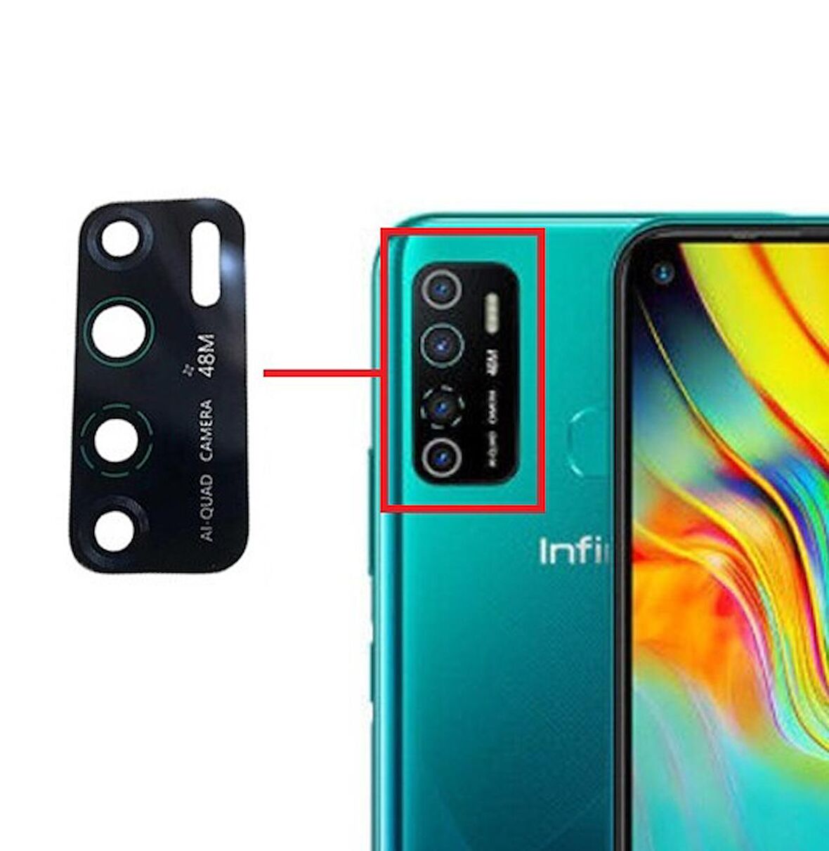 Infinix Hot 9 Pro Kamera Lensi Camı X655F X655C X655D