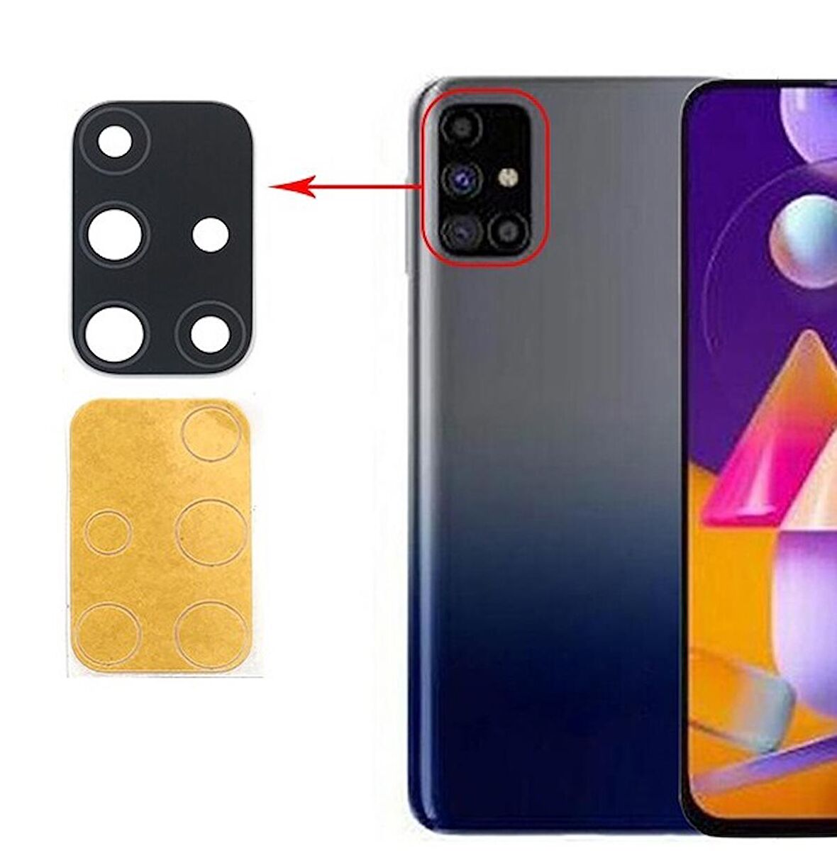 Samsung Galaxy M31s Kamera Lensi Camı SM-M317F