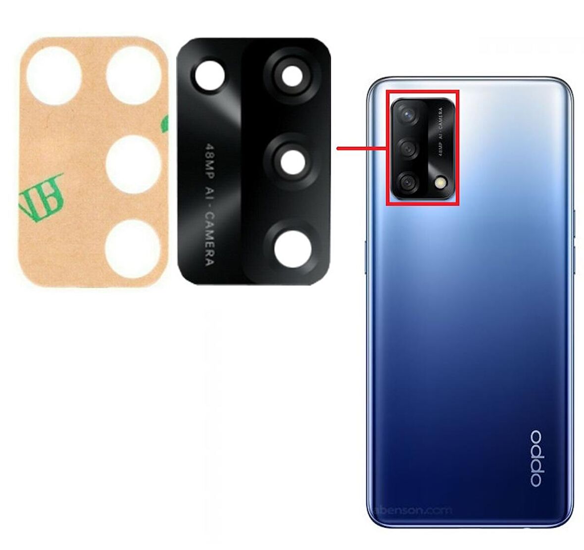 Oppo A74 Kamera Lensi Camı CHP2219