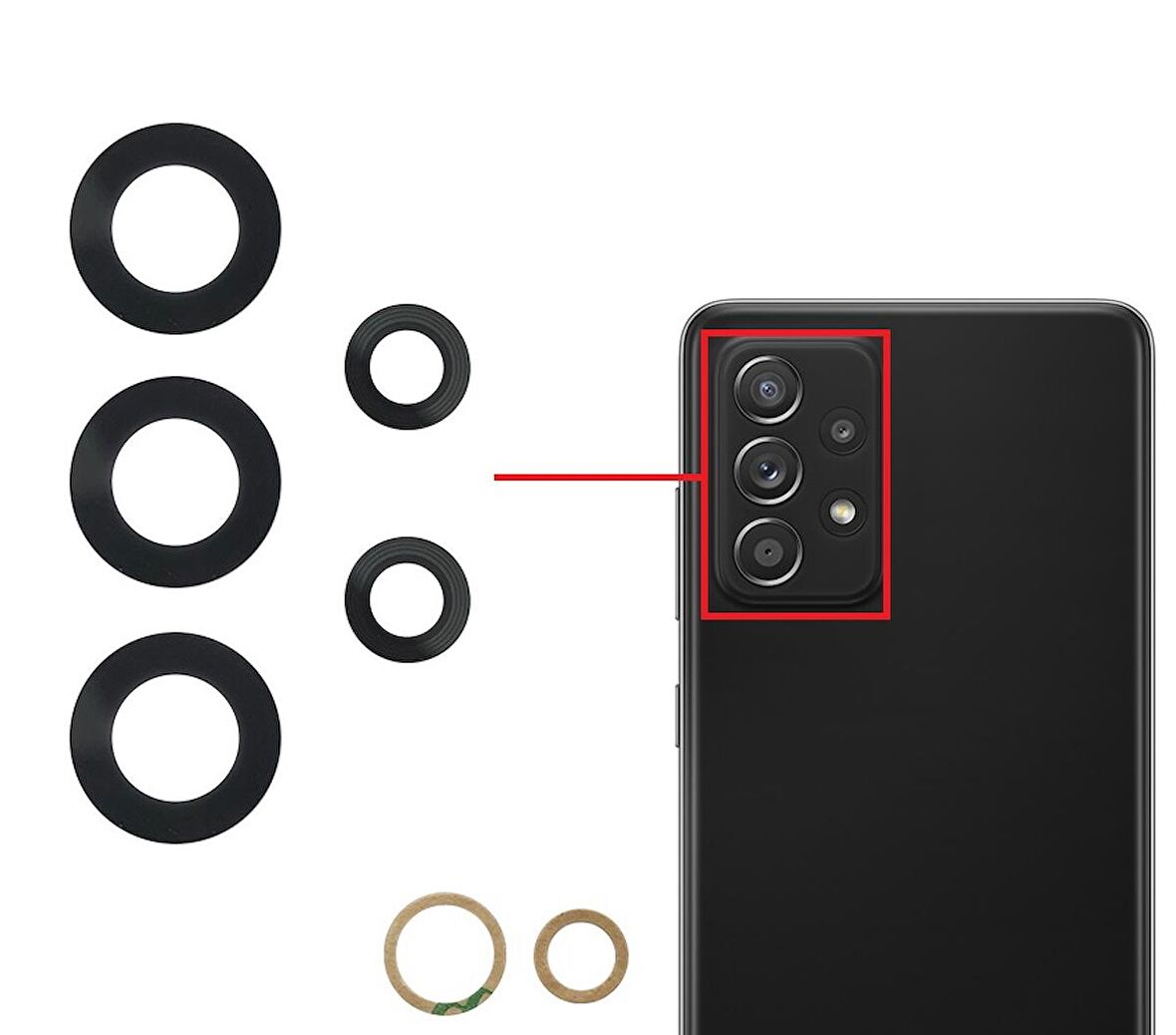 Samsung Galaxy A72 Uyumlu Kamera Lensi Cam SM-A725F