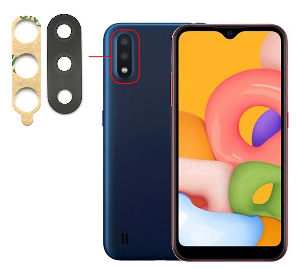 Samsung A01 Uyumlu Kamera Lensi Cam  SM-A015F