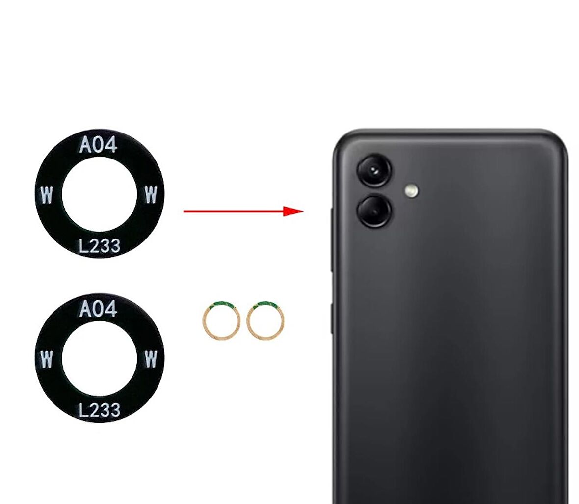 Samsung Galaxy A04e Uyumlu Kamera Lensi Cam SM-A042F