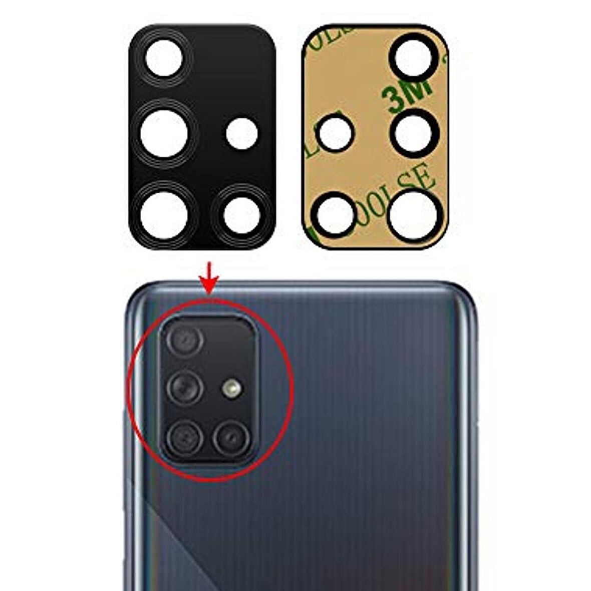 Samsung Galaxy A71 Uyumlu Kamera Lensi Camı SM-A715F