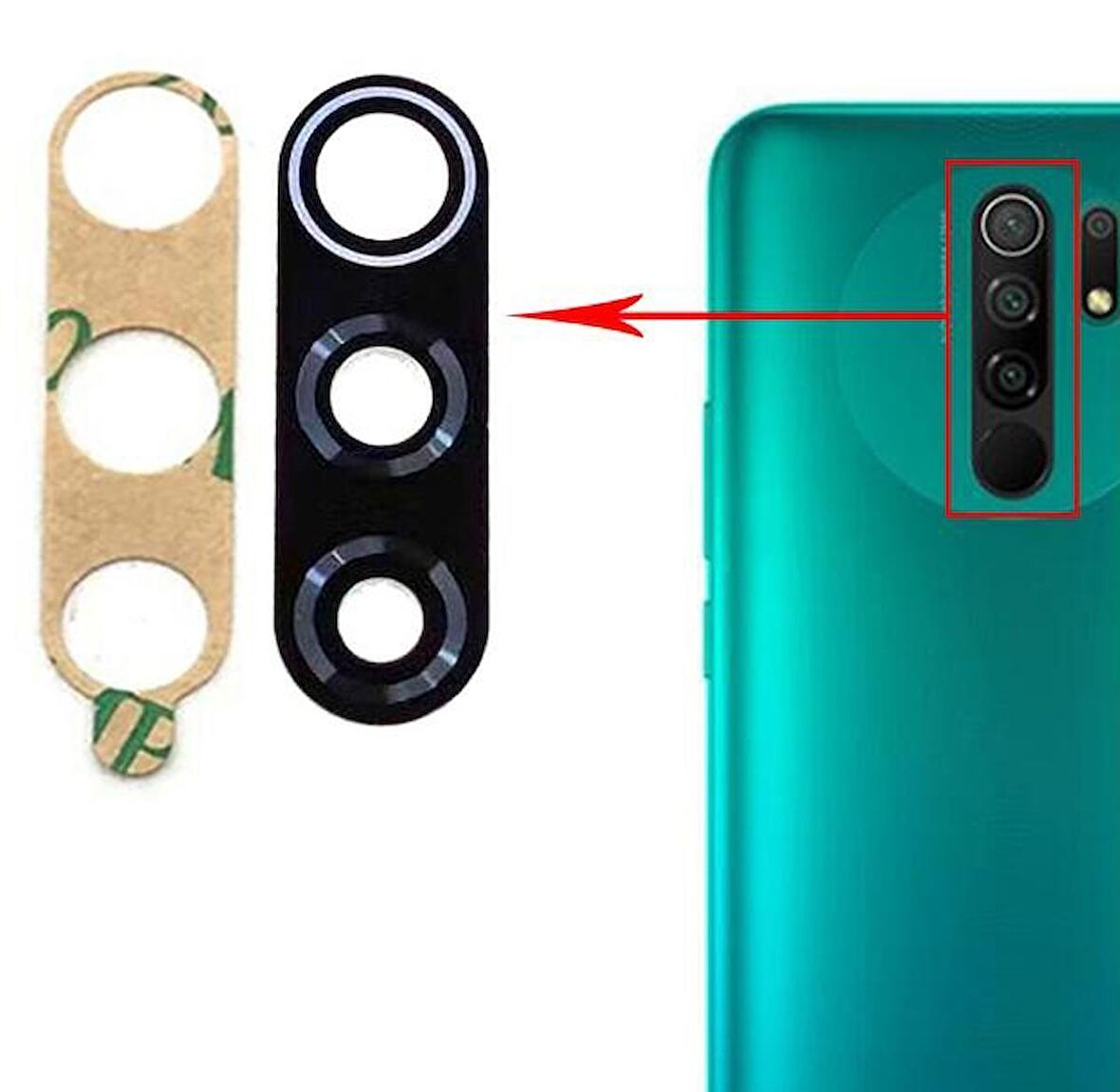 Xiaomi Redmi 9 Uyumlu Kamera Lensi Camı M2004J19G M2004J19C