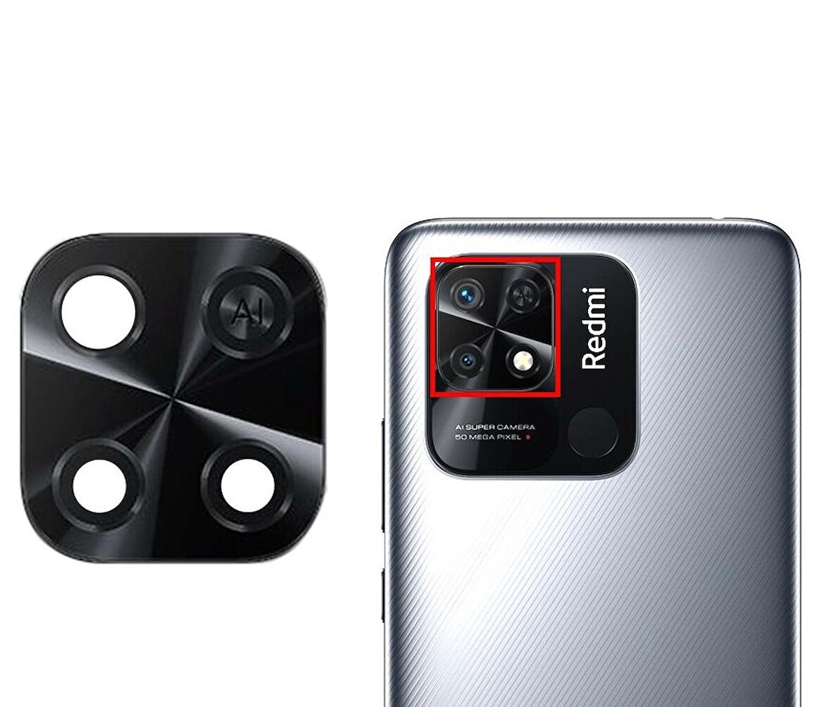 Xiaomi Redmi 10C Uyumlu Kamera Lensi Camı 220333QAG 220333QBI 220333QNY 220333QL