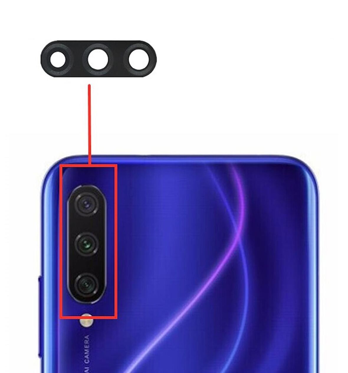 Xiaomi Mi A3 Uyumlu Kamera Lensi Camı M1906F9SH M1906F9SI