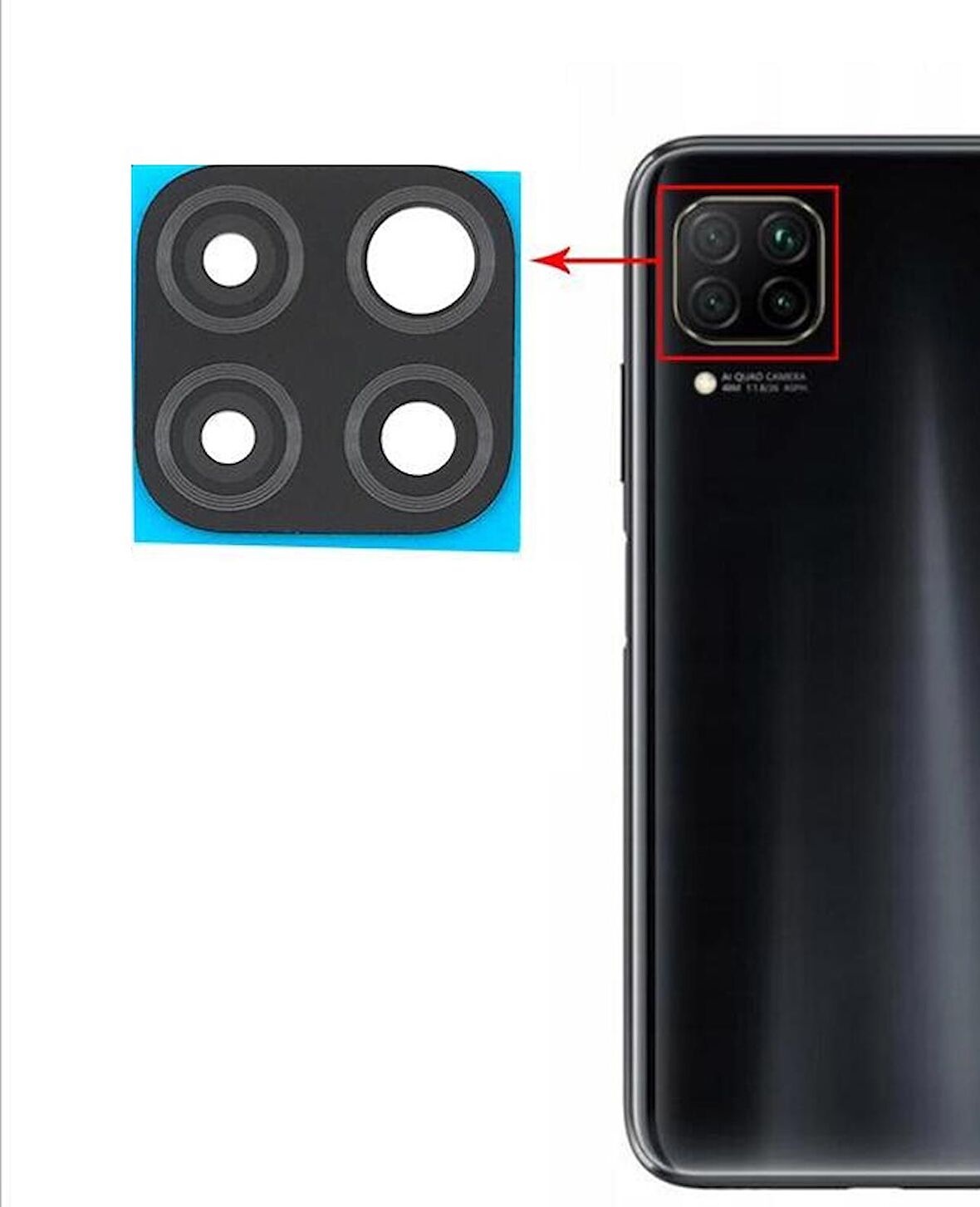 Huawei P40 Lite Uyumlu Kamera Lensi Camı JNY-L21A JNY-L01A JNY-L21B JNY-L22A JNY-L02A