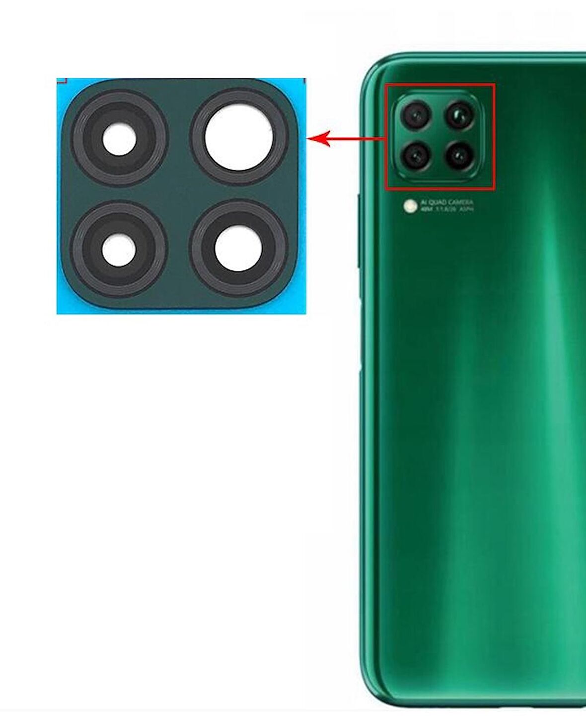 Huawei P40 Lite Uyumlu Kamera Lensi Camı JNY-L21A JNY-L01A JNY-L21B JNY-L22A JNY-L02A