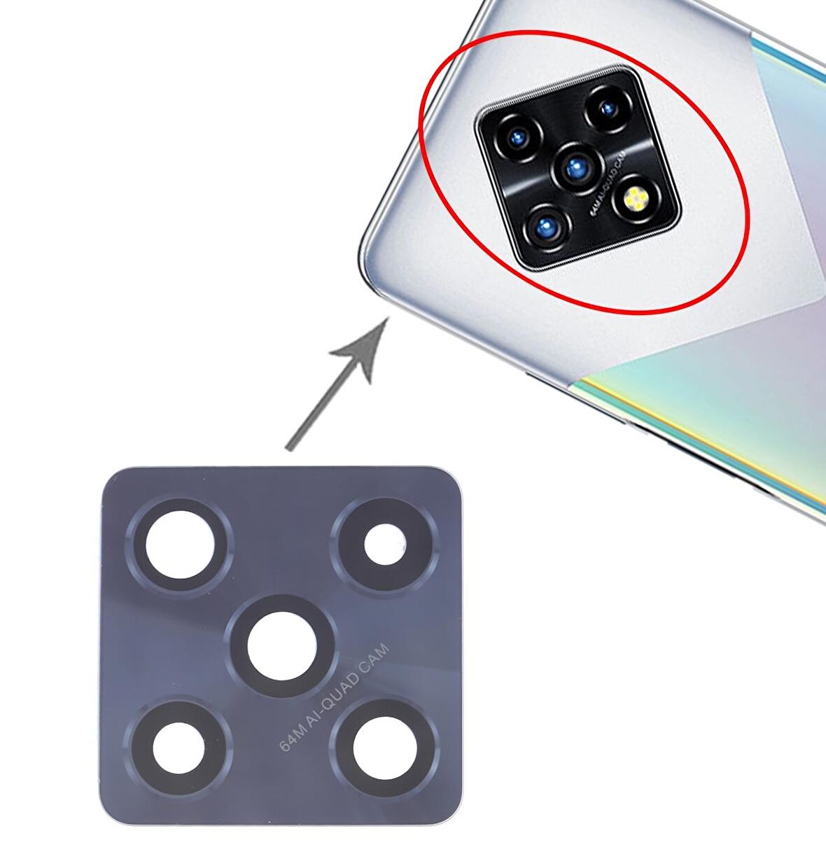Infinix Uyumlu Zero 8i Kamera Lensi Cam X687B