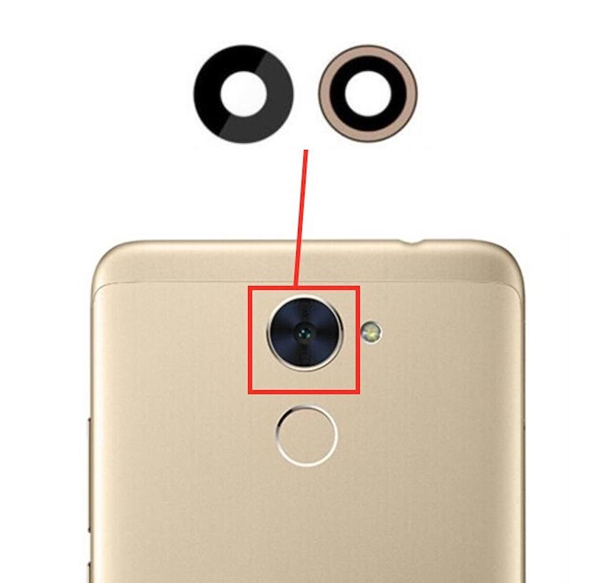 Huawei Y7 Kamera Lensi Camı H1711 TRT-LX1 TRT-LX3 TRT-LX2