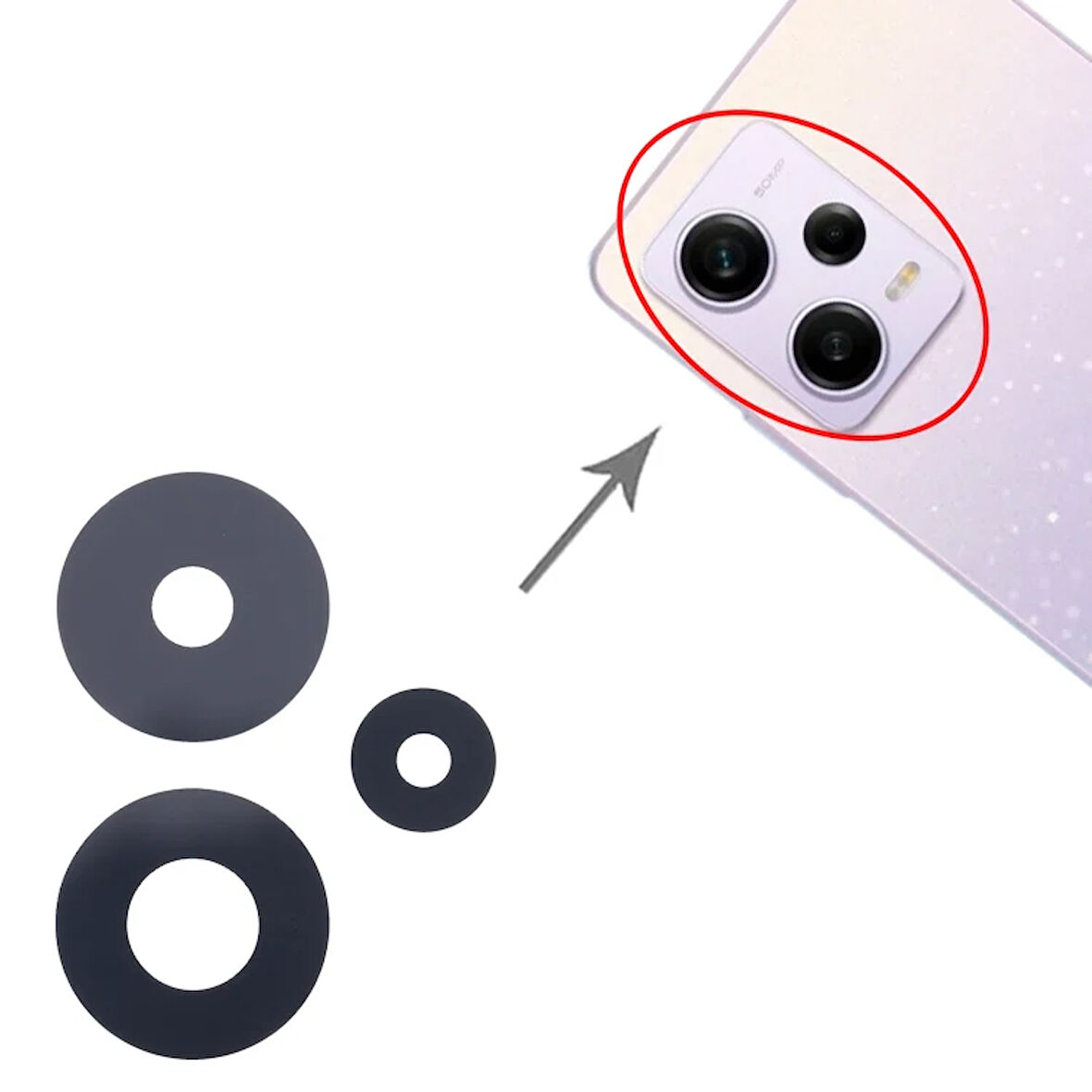 Xiaomi Uyumlu Redmi Note 13 Pro 5g Kamera Lensi Cam 2312dra50c, 2312crad3c, 2312dra50g, 2312dra50ı 