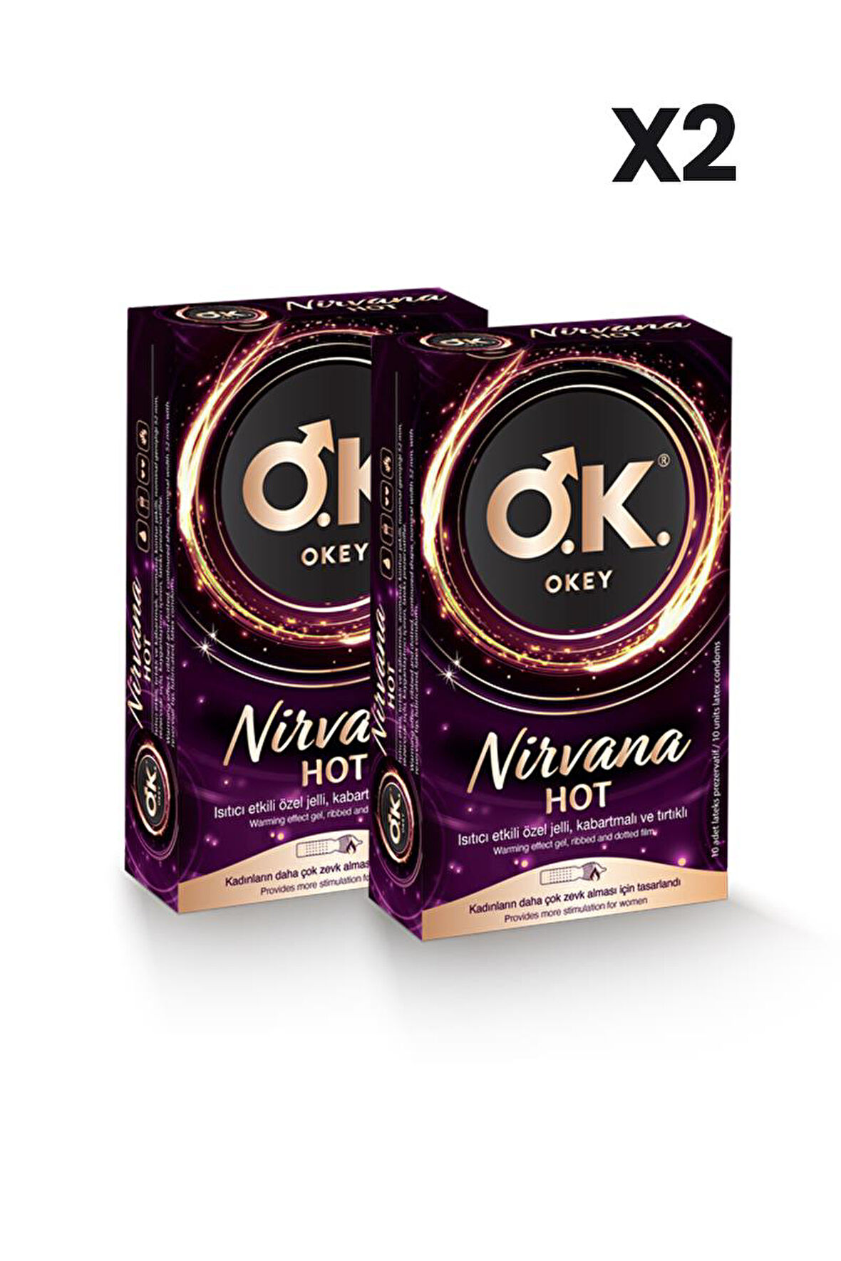 Okey Nirvana Hot Prezervatif 10'lu x2 Adet