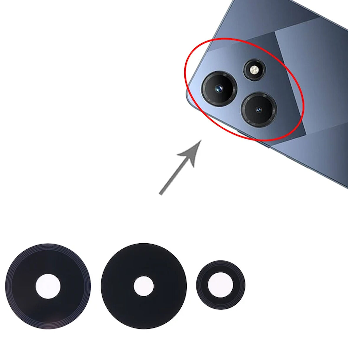 Infinix Uyumlu Hot 30i Kamera Lensi Cam X669, X669C, X669D