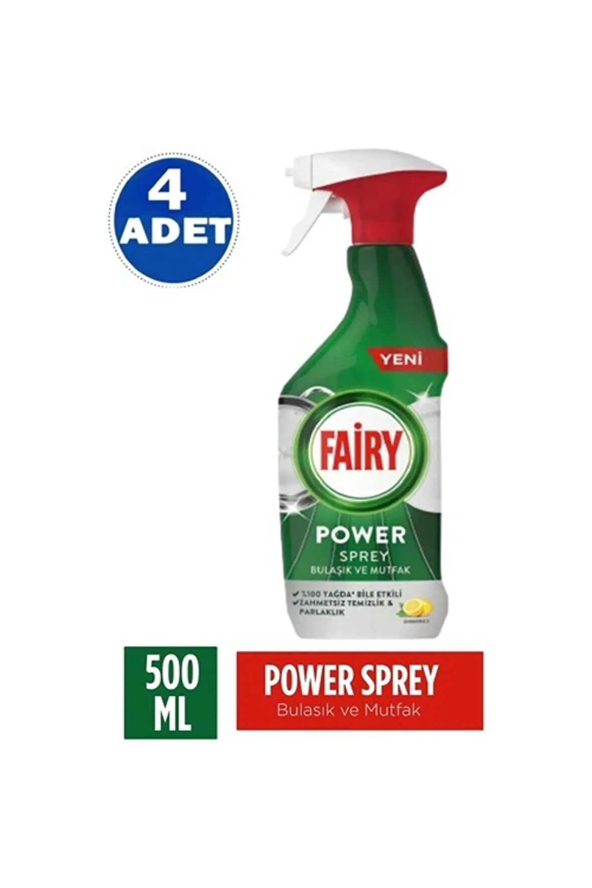 Power Sprey 3’ü 1 Arada Bulaşık Ve Mutfak 500 Ml 4 Adet Sprey 500