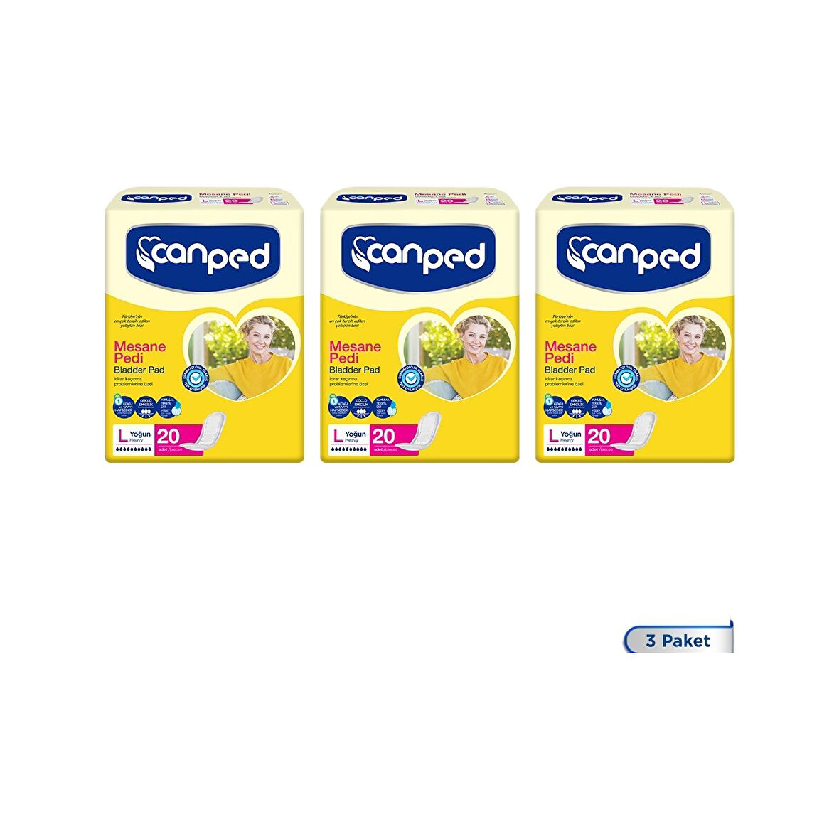Canped Yoğun Emici Mesane Pedi - Sızmayı Önleyen, 60 Adet, L Beden