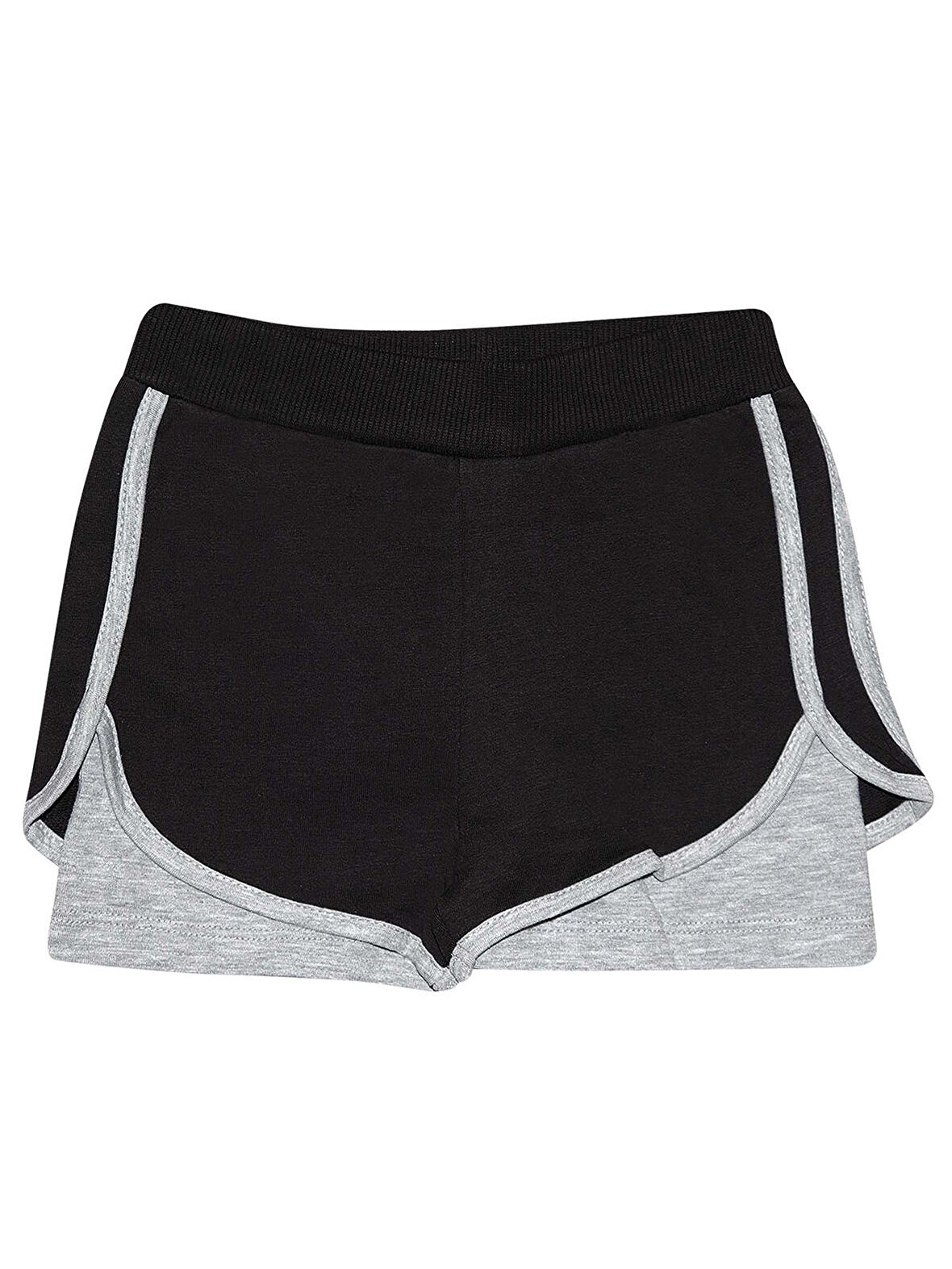 Lovetti Kız Çocuk Şort 9-12 Yaş Siyah-Gri