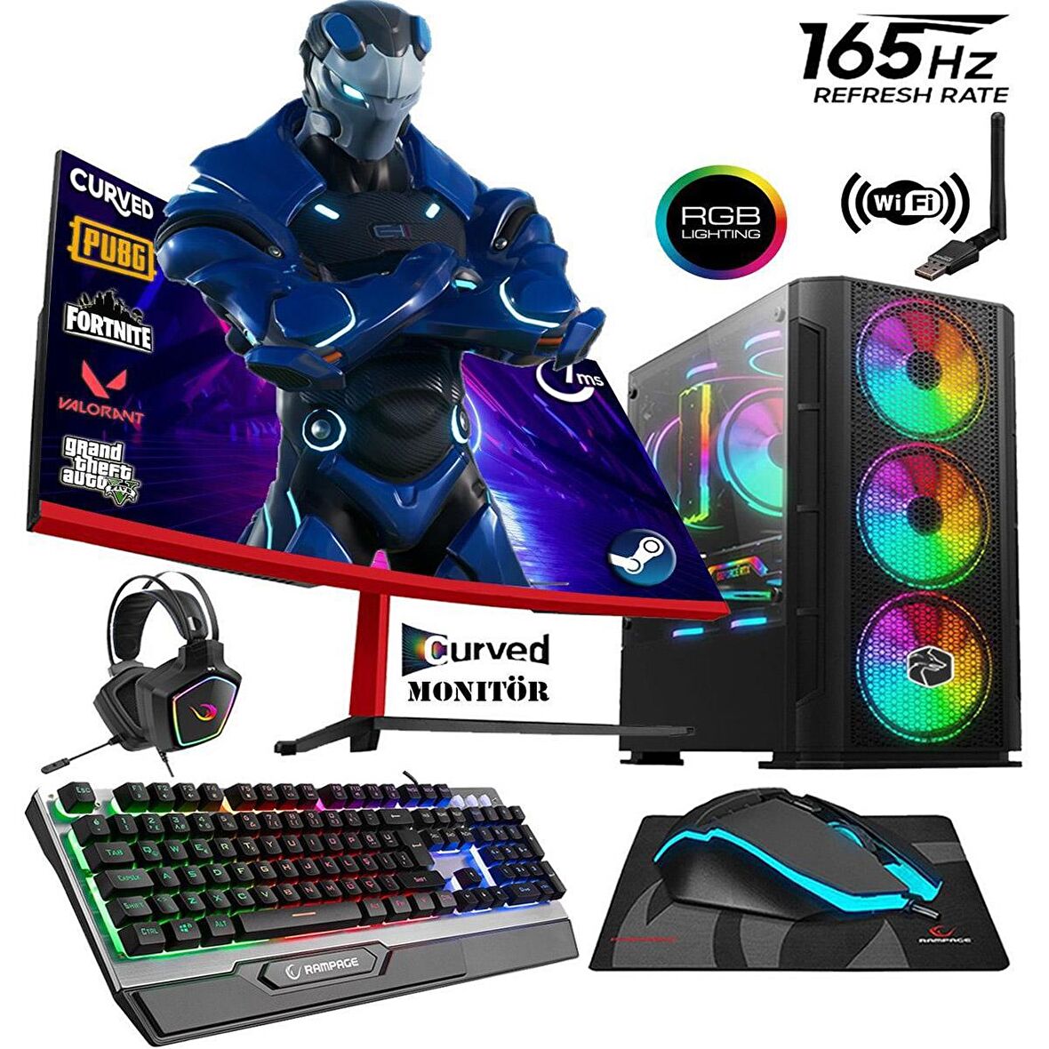 Zeiron Sp44 Intel i5 10400F 16 GB DDR4 RAM 1 TB SSD AMD Radeon RX 550 FreeDos Masaüstü Bilgisayar 