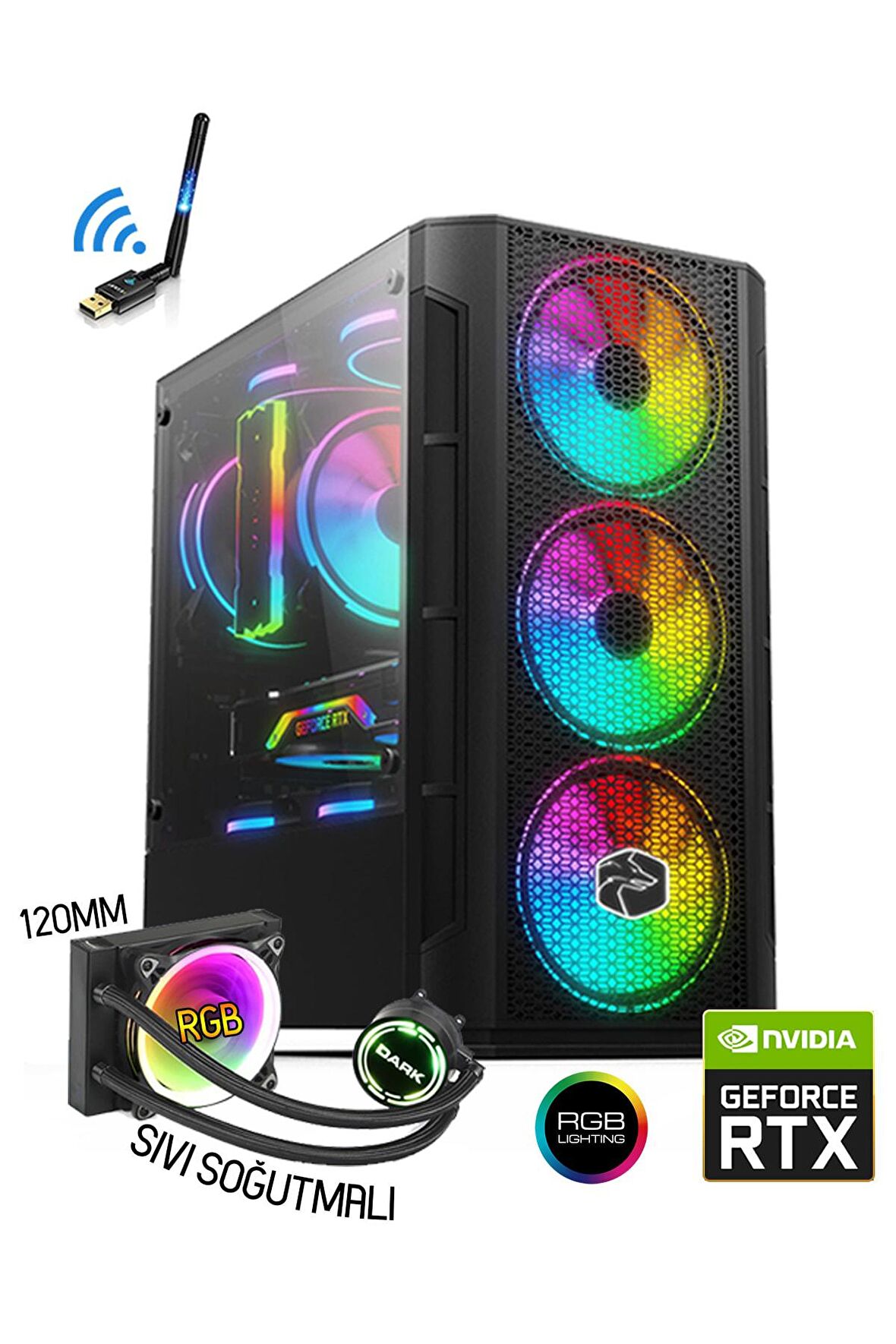 Zeiron Colder X10 I5-10400f 16gb 512gb M.2 Ssd Rtx3050 8gb Sıvı Soğutmalı Oyuncu Masaüstü Bilgisayar