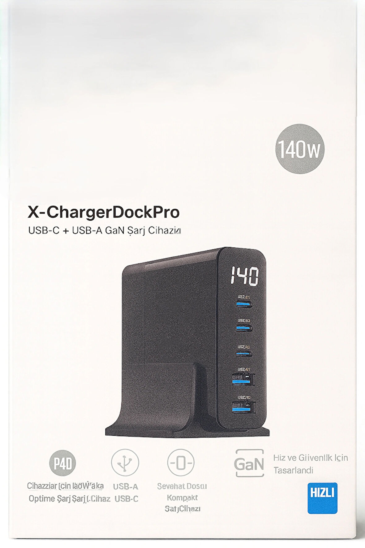 140w Gan Teknoloji 5 Port Pd Hızlı Şarj Cihazı Macbook Iphone Uyumlu Şarj Aleti