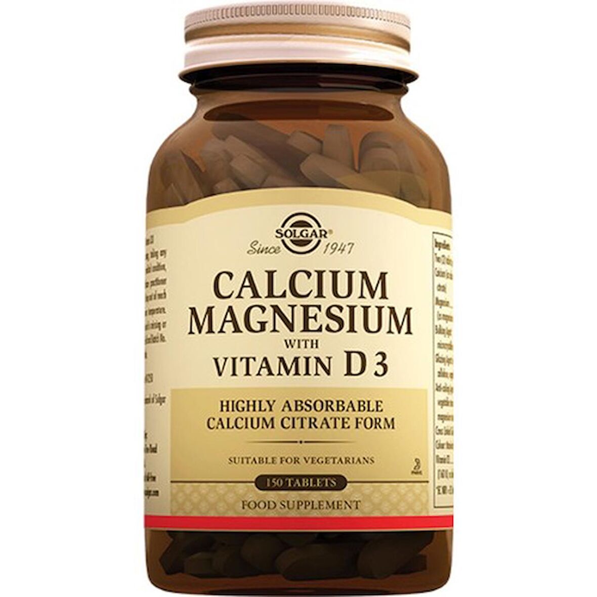 Solgar Calcium Magnesium With Vitamin D3 150 Tablet ( Kalsiyum Magnezyum Magnesyum D3)