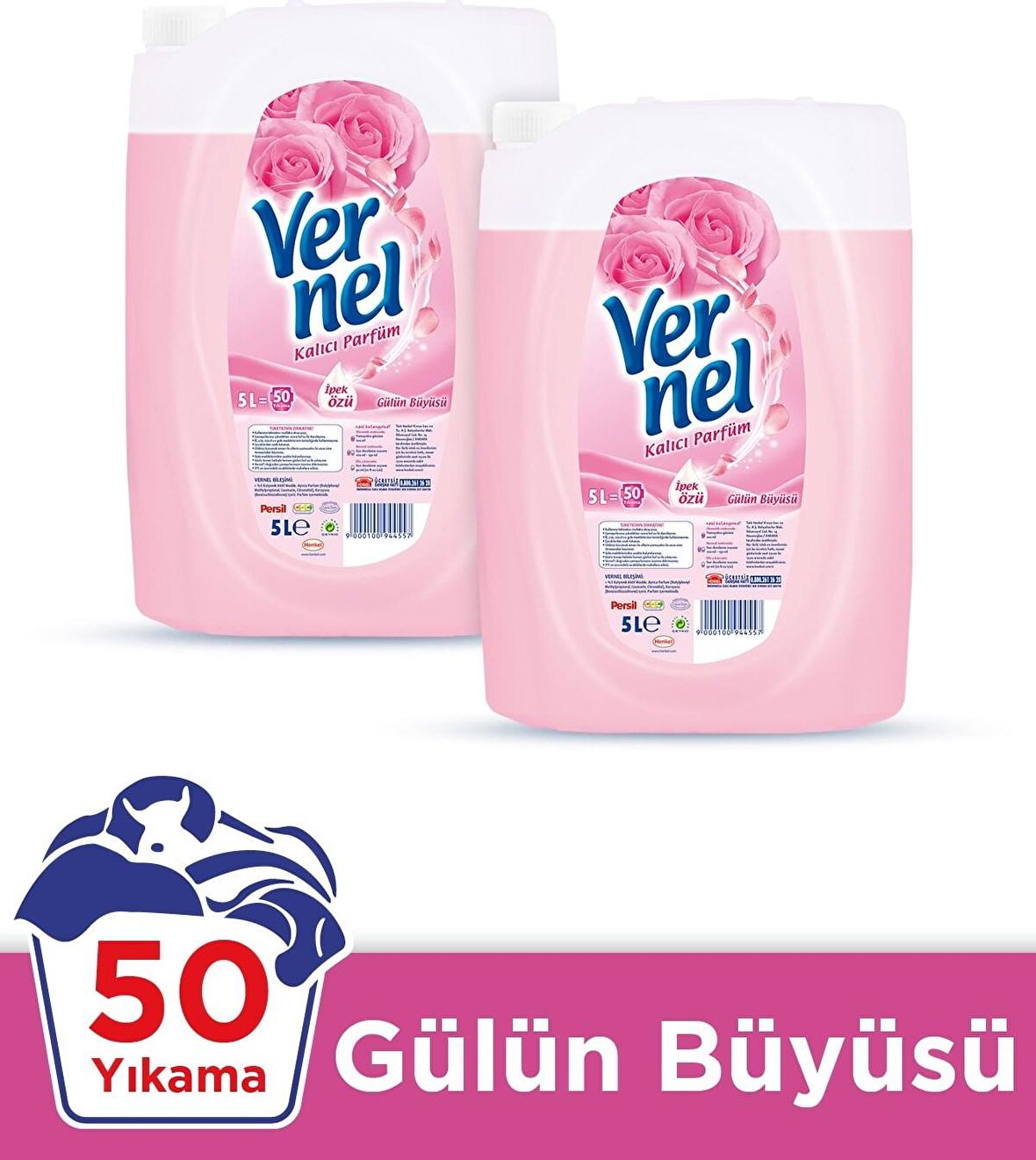 Vernel Çamaşır Yumuşatıcısı Gülün Büyüsü 5 Lt 2'li Set