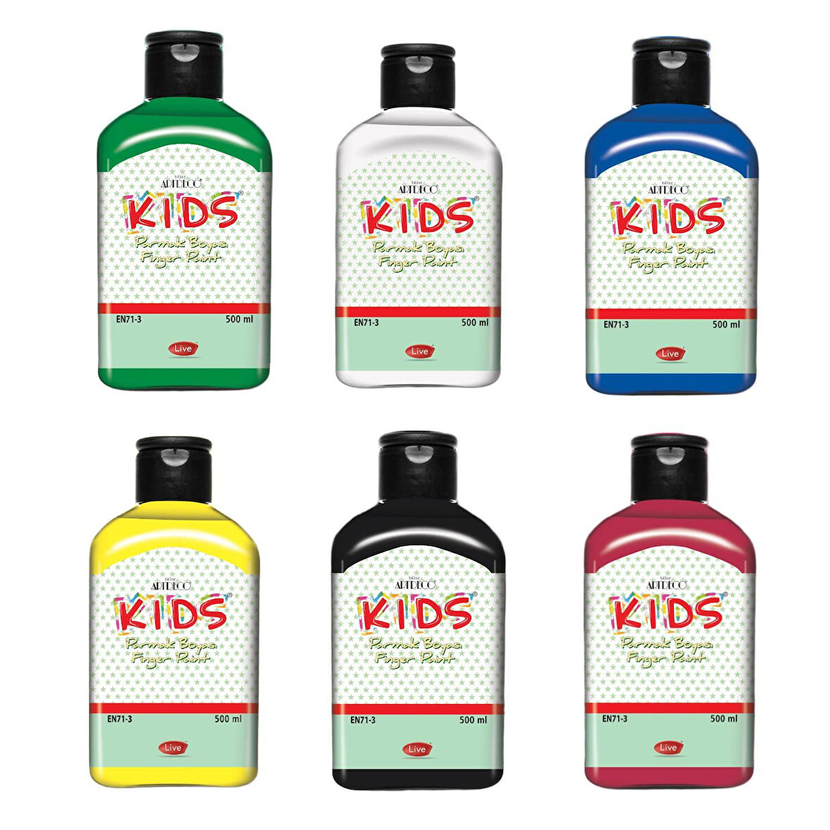 Artdeco Parmak Boyası 500 ml 6 lı Set 