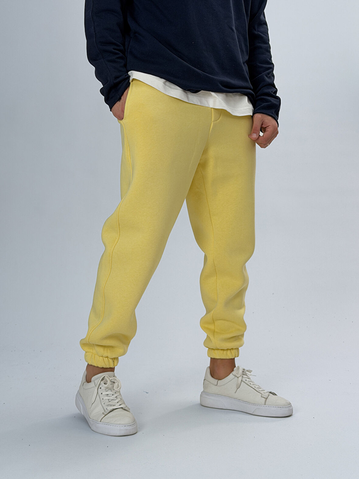 Şardonlu Sarı Erkek Jogger Eşofman COC2555