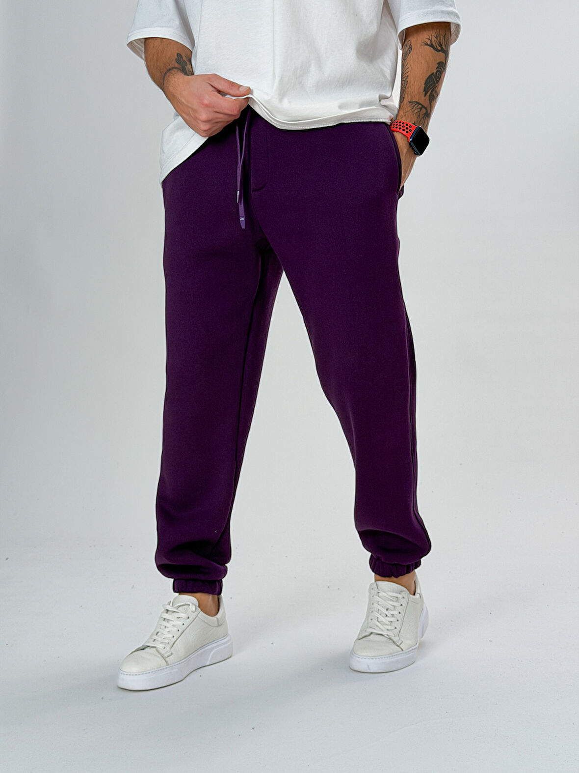 Şardonlu Mor Erkek Jogger Eşofman COC2554