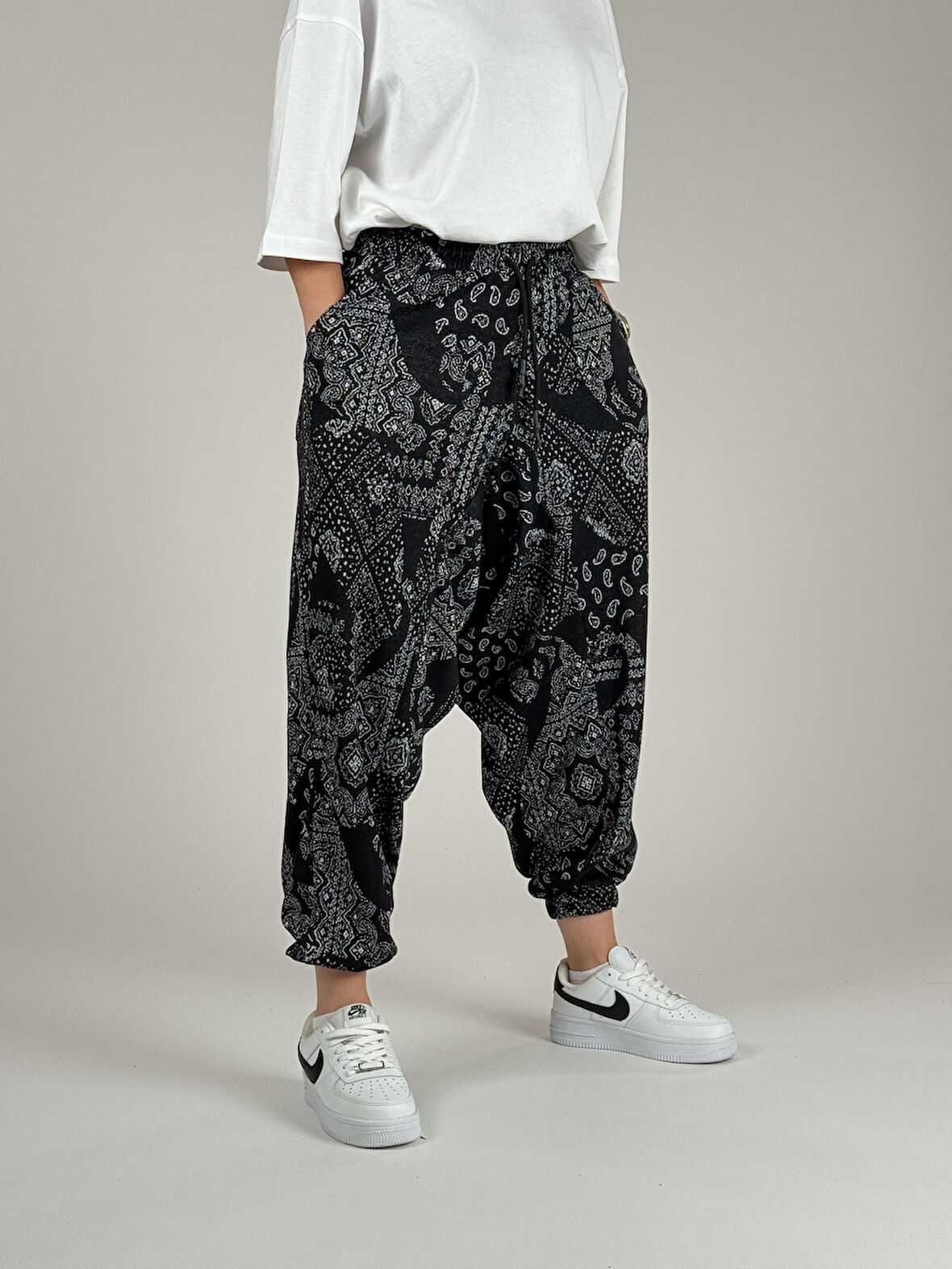 Etnik Desenli Kadın Şalvar Pantolon COC1095