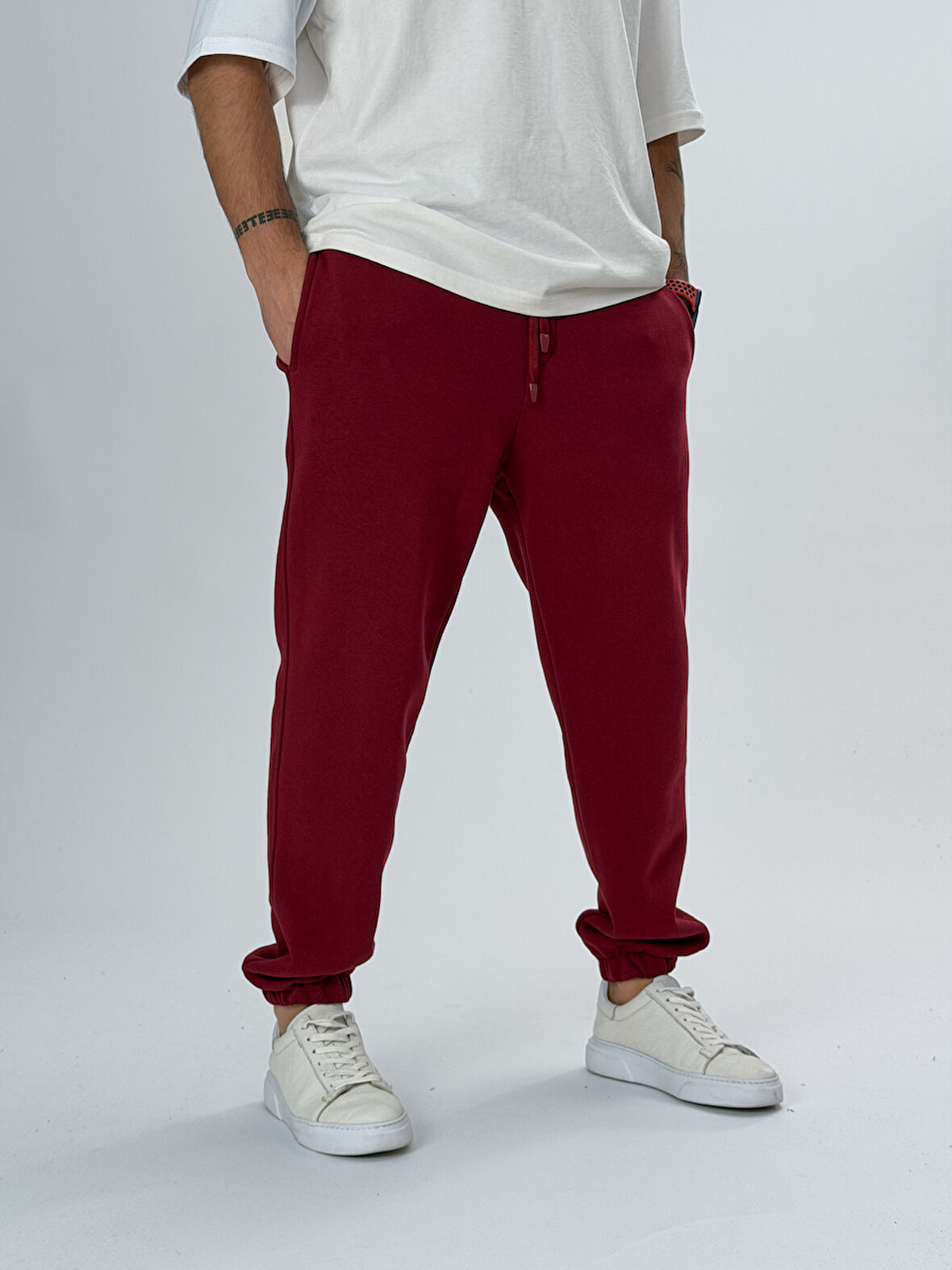 Şardonlu Bordo Erkek Jogger Eşofman COC2550