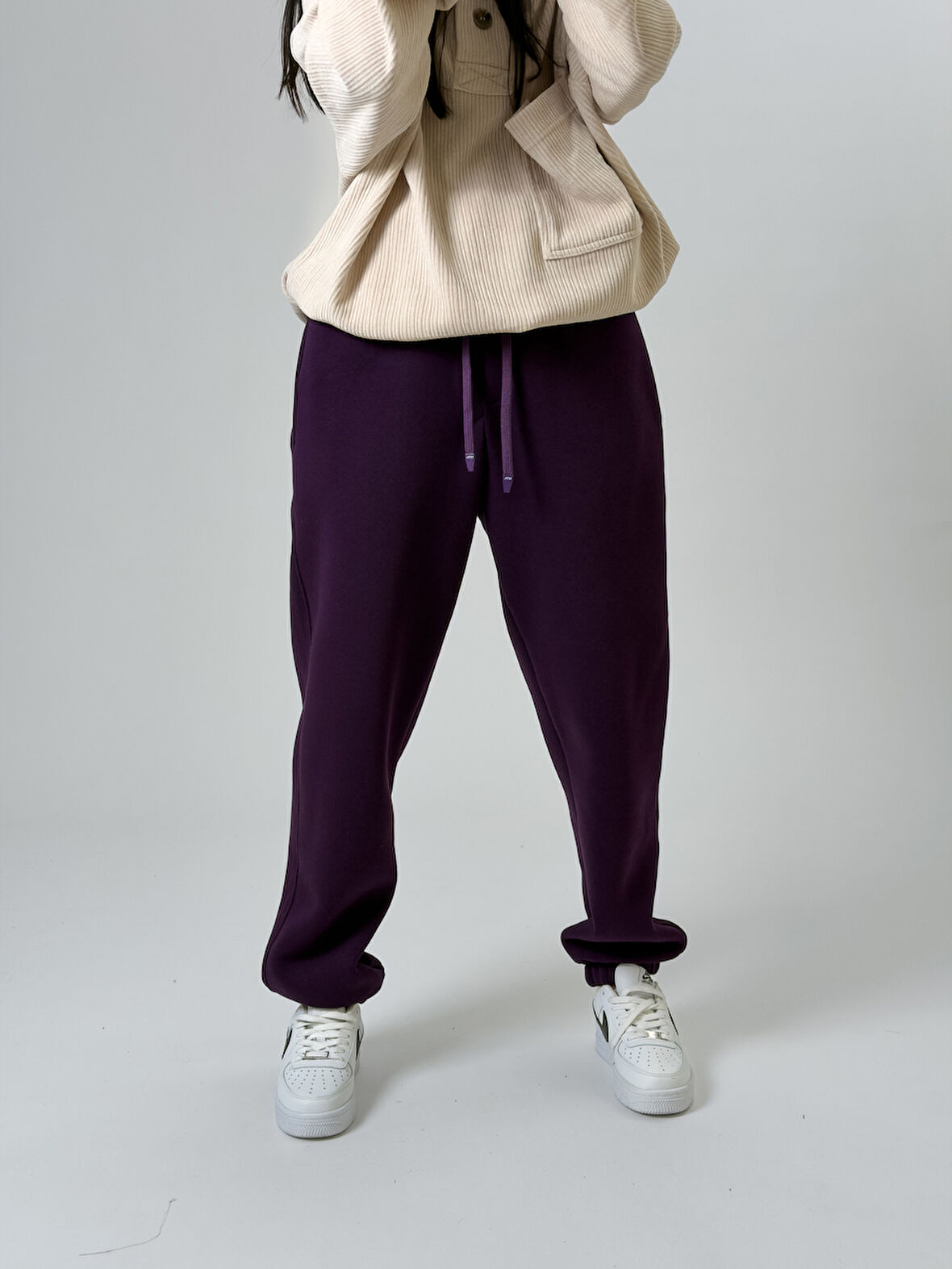 Şardonlu Mor Kadın Jogger Eşofman COC2541