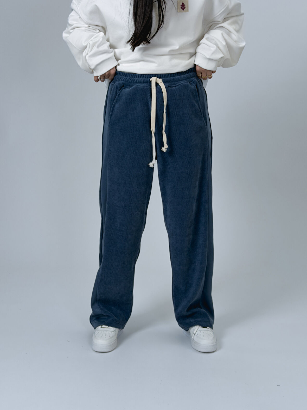 Oversize Lacivert Kadın Baggy Eşofman COC2534