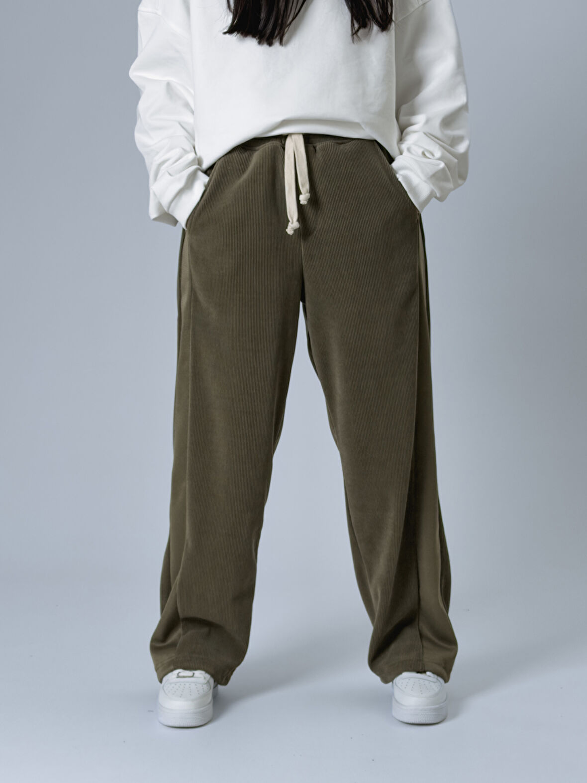 Oversize Haki Kadın Baggy Eşofman COC2533