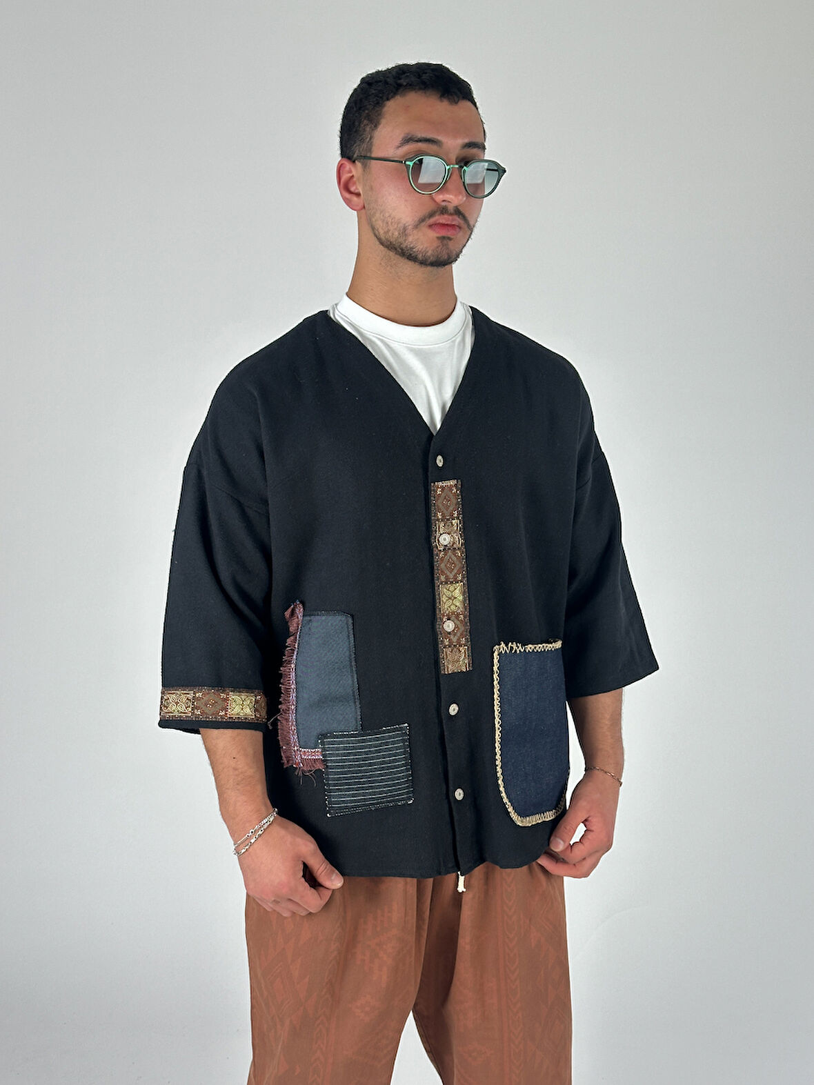 Tasarım Siyah Erkek Gömlek COC1073