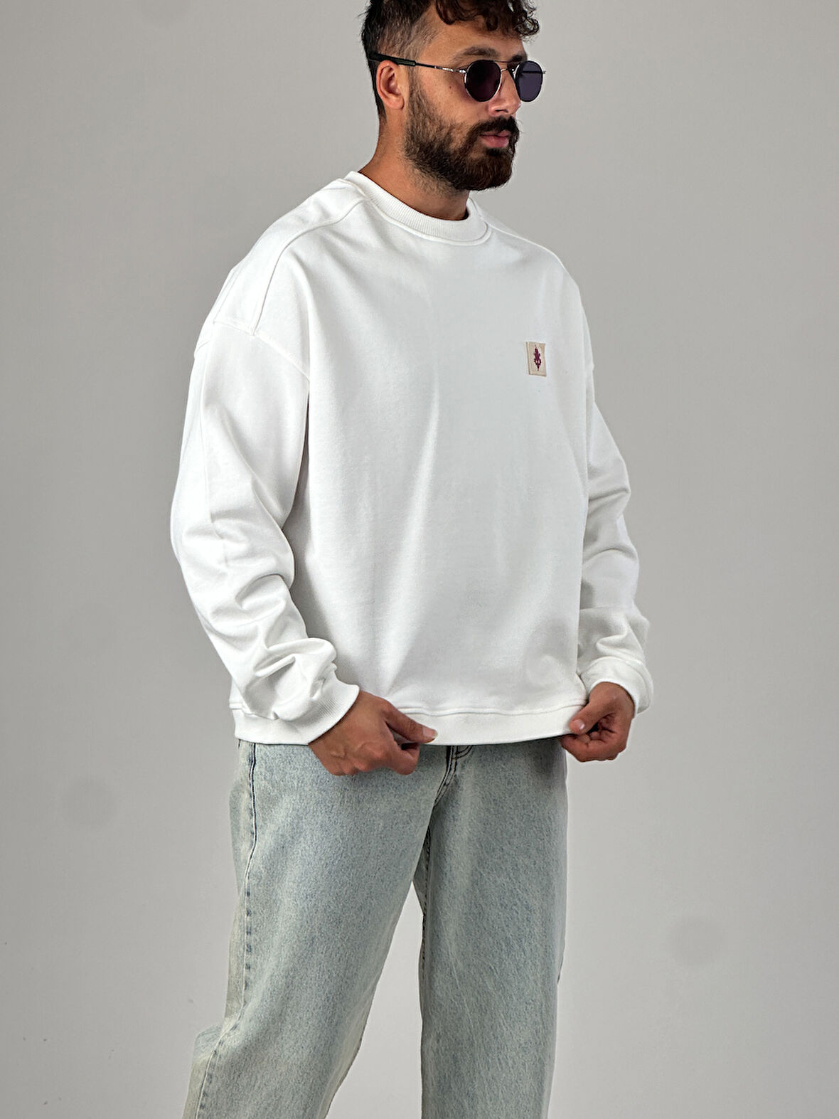 Ekru Tasarım Etnik Erkek Sweatshirt COC1029