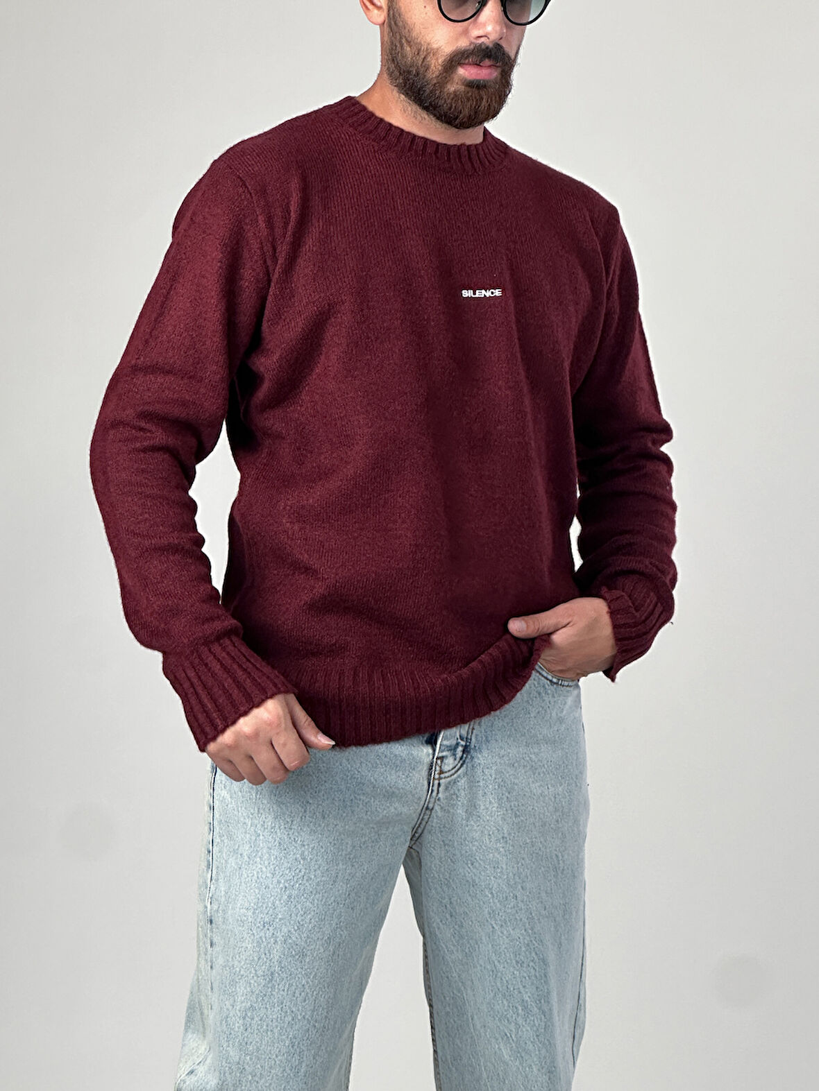 Basic Bordo Erkek Sweatshirt COC1015