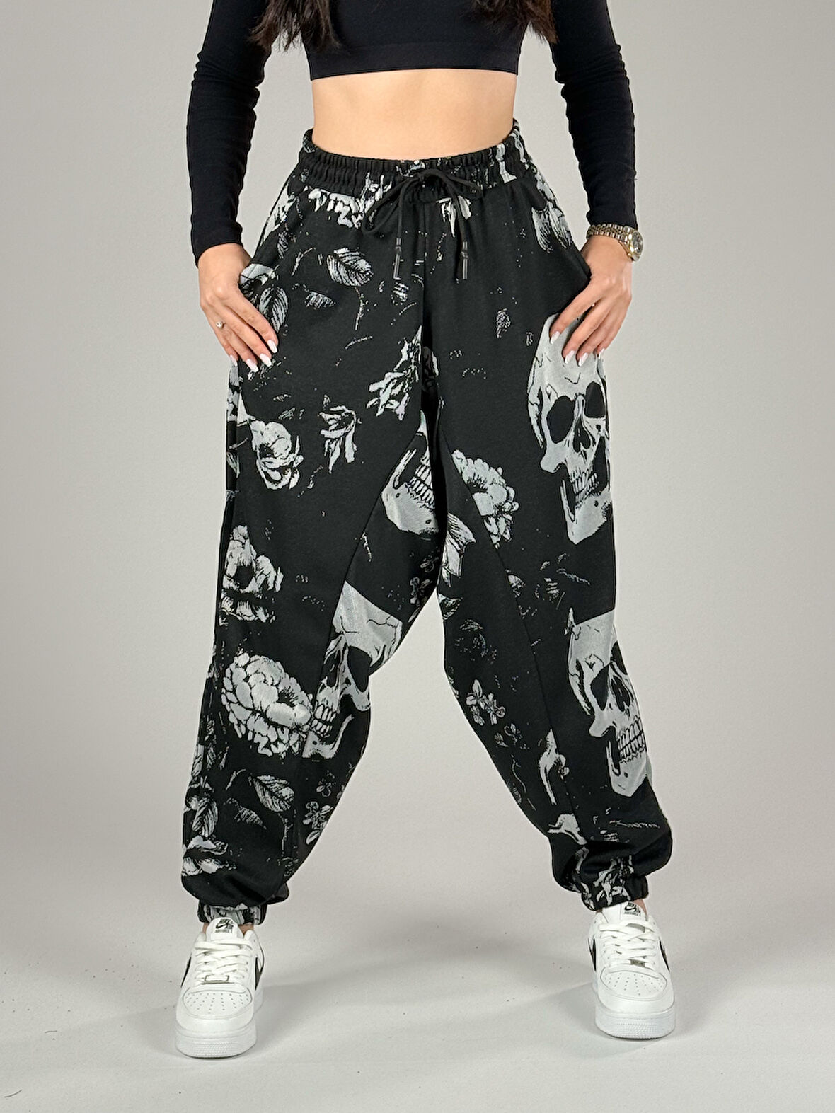 Kurukafa Desenli Kadın Spor Şalvar COC1004